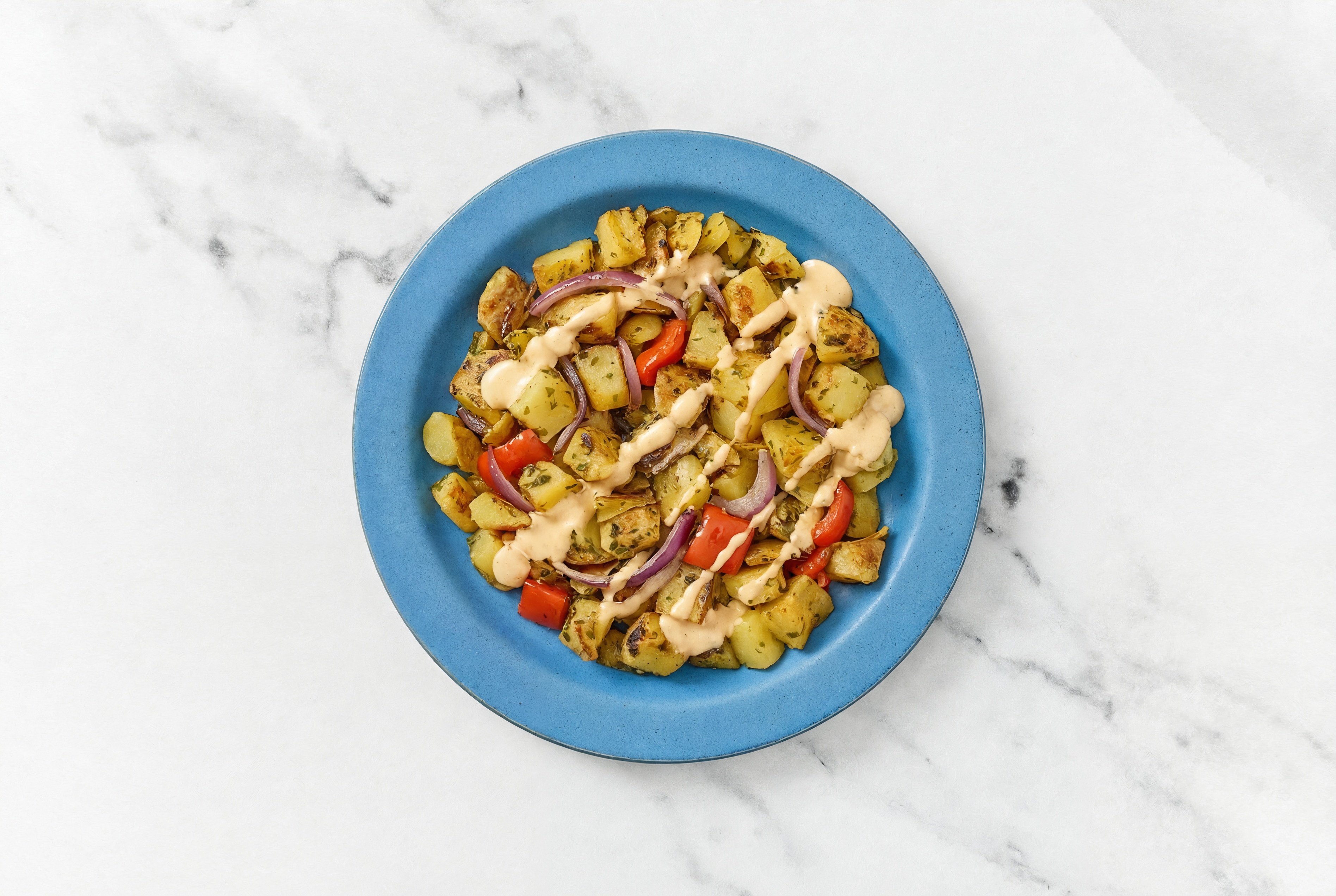 Herby Breakfast Veggie Hash with Red Bell Pepper