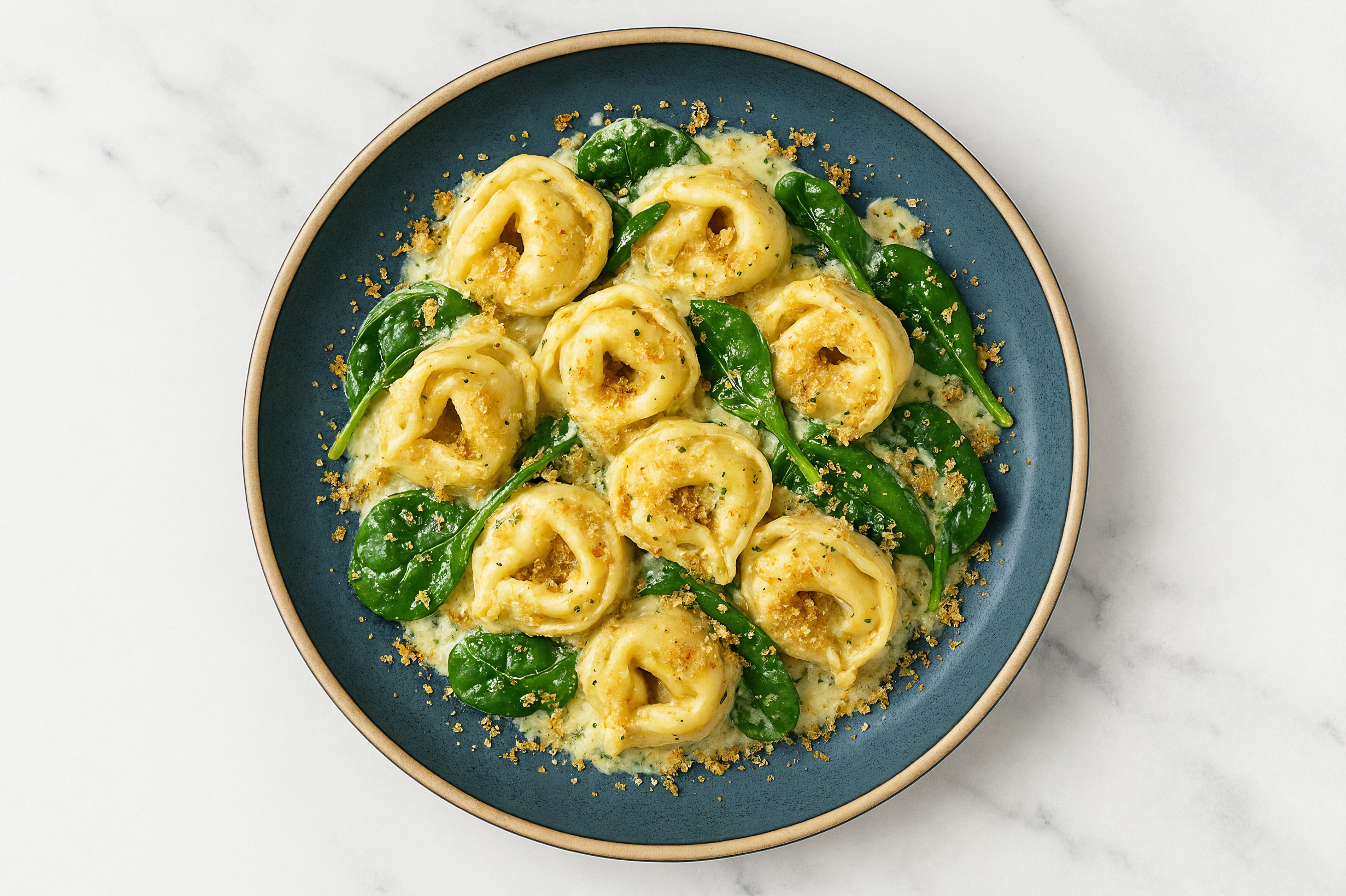 Cozy Creamed Spinach Tortelloni