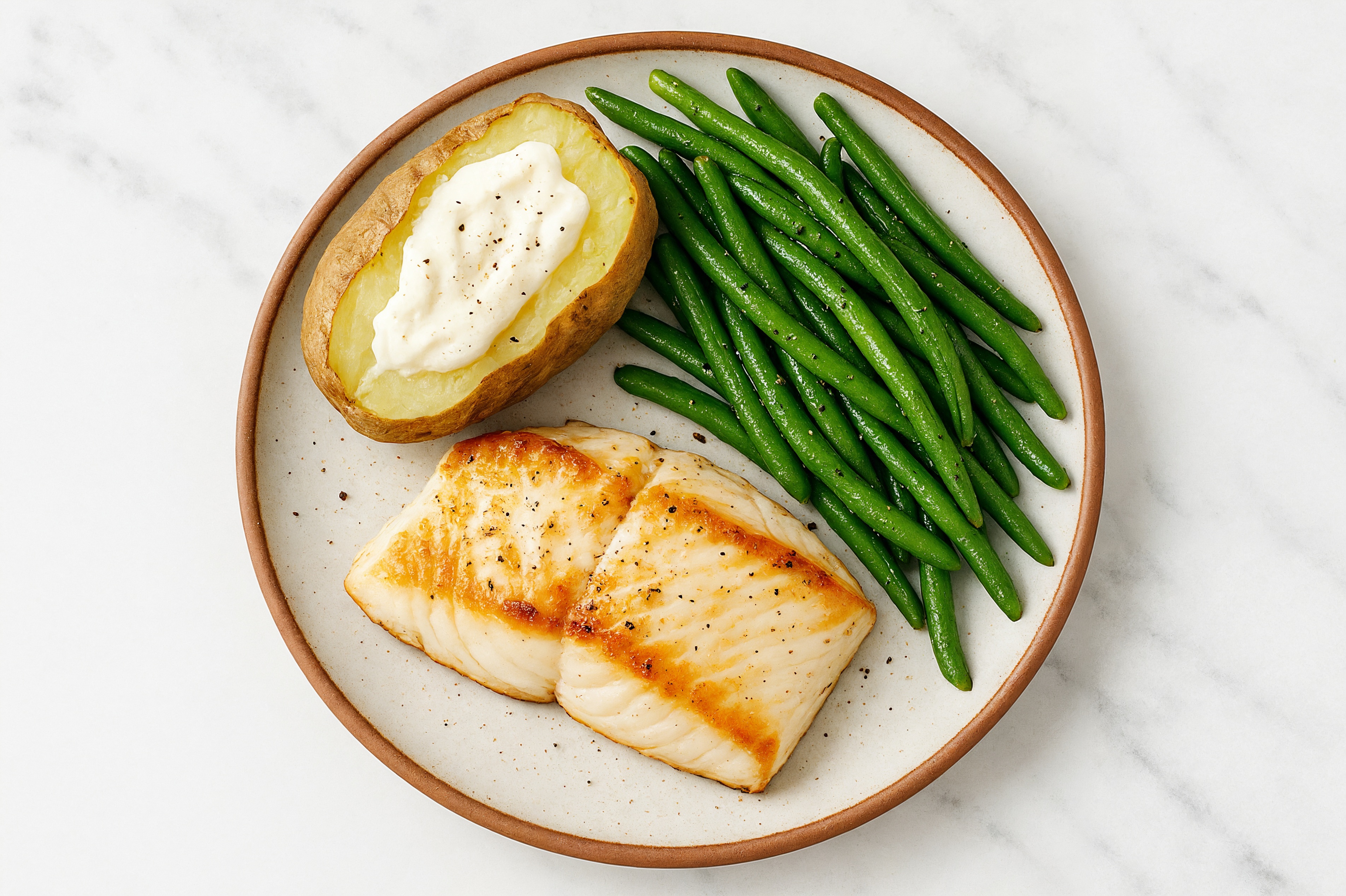 Seared Halibut + Creamy Potatoes