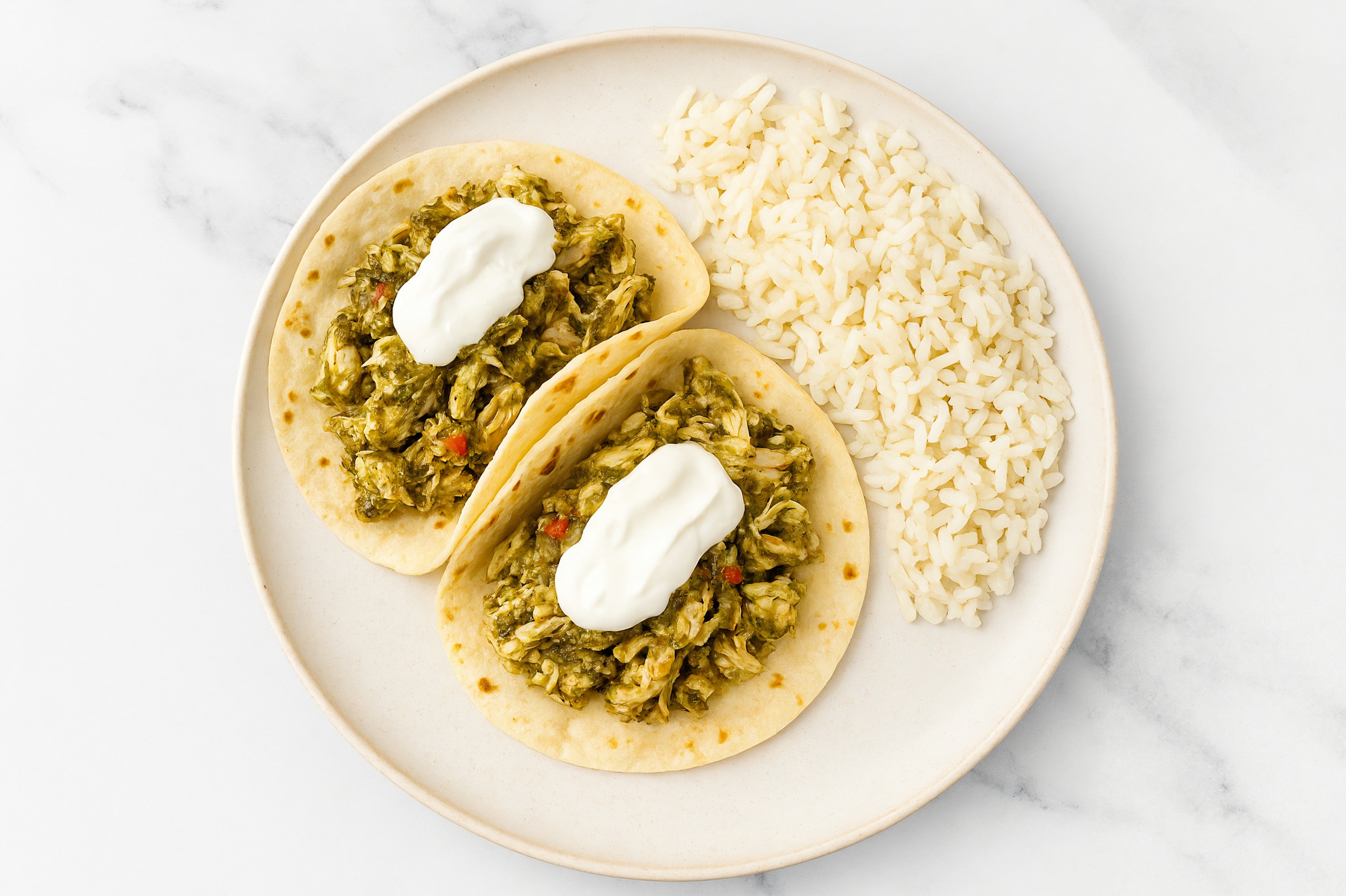 Cilantro Lime Chicken Tacos + Rice