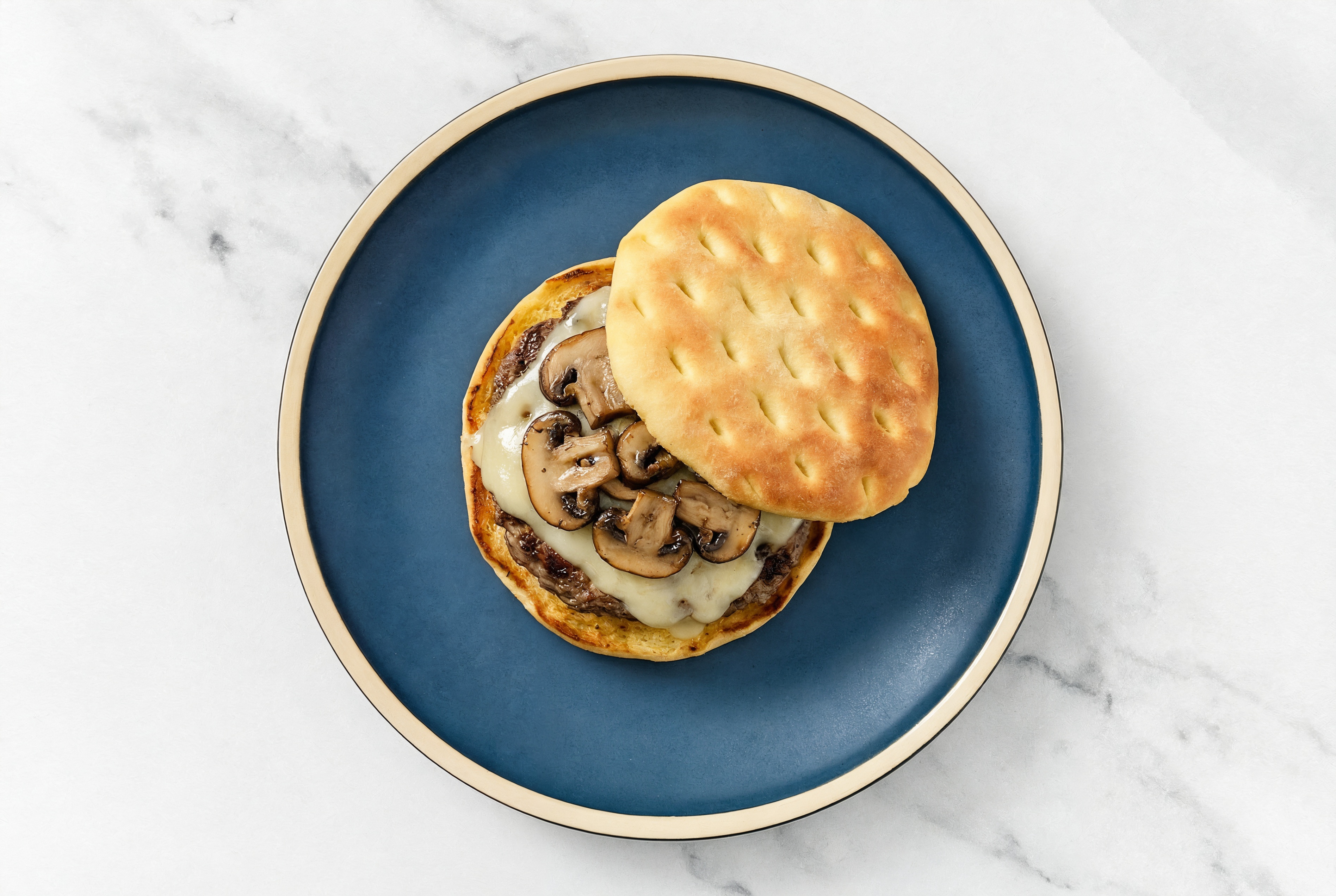 Brioche Ground Beef Patties + Mushroom Cheeseburger
