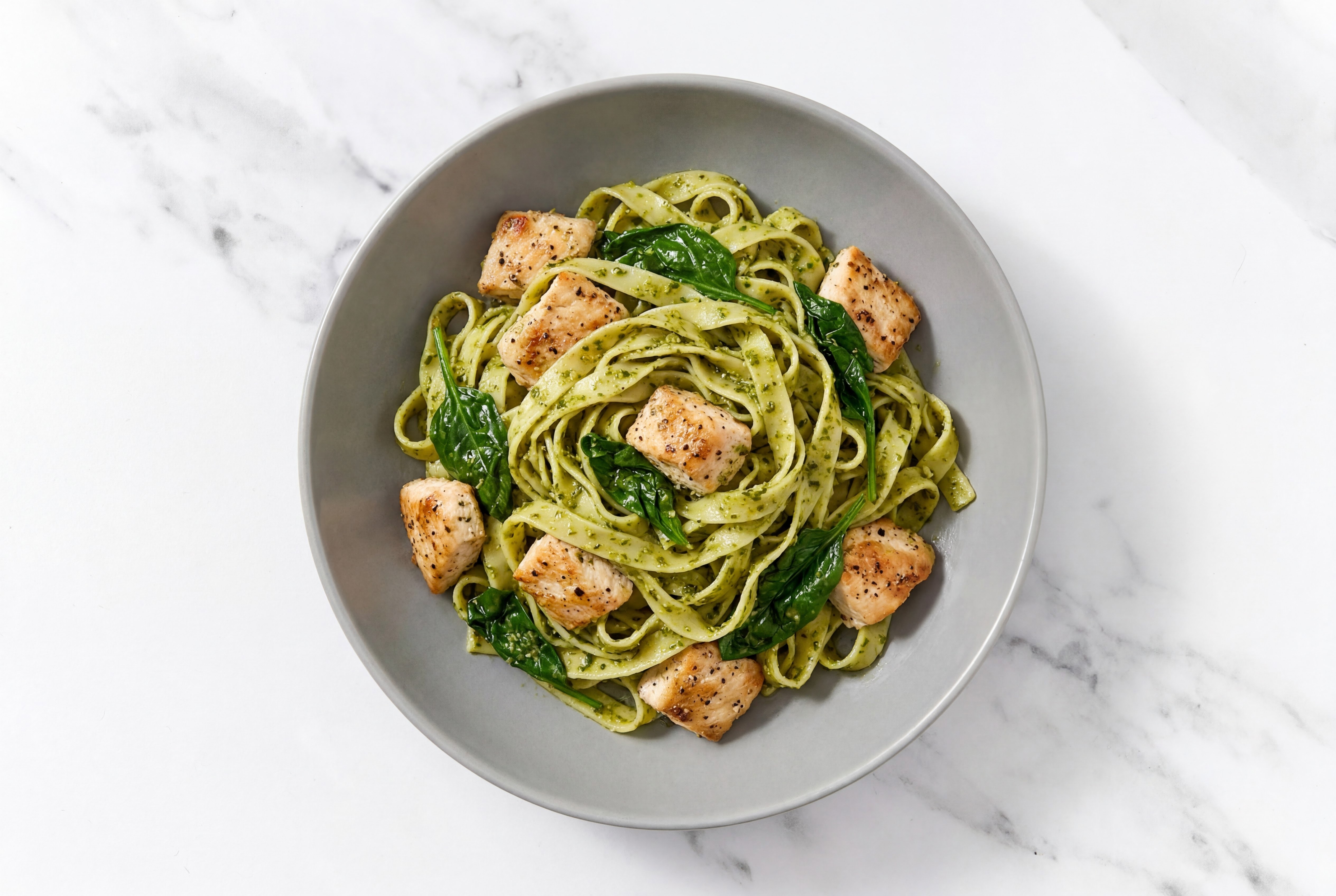 Herby Pesto Chicken Tagliatelle with Spinach