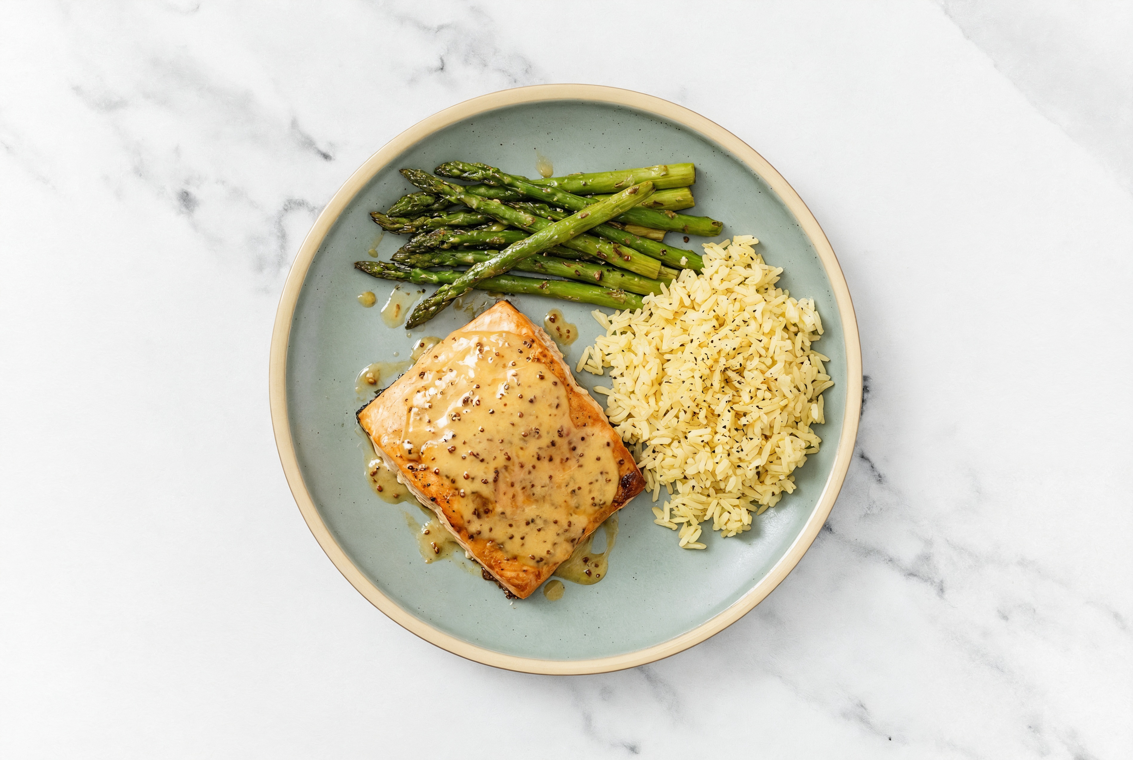 Honey Dijon Baked Wild Salmon + Asparagus