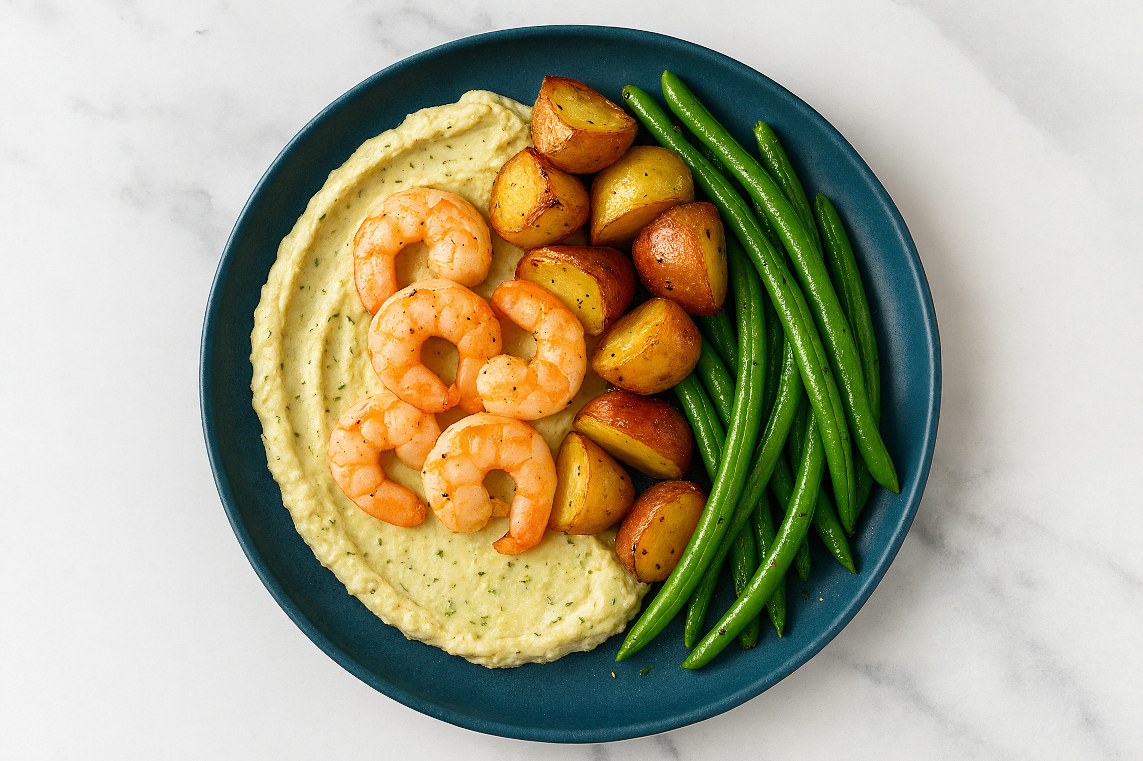 Shrimp + Organic Green Bean Lemon Hummus Bowl