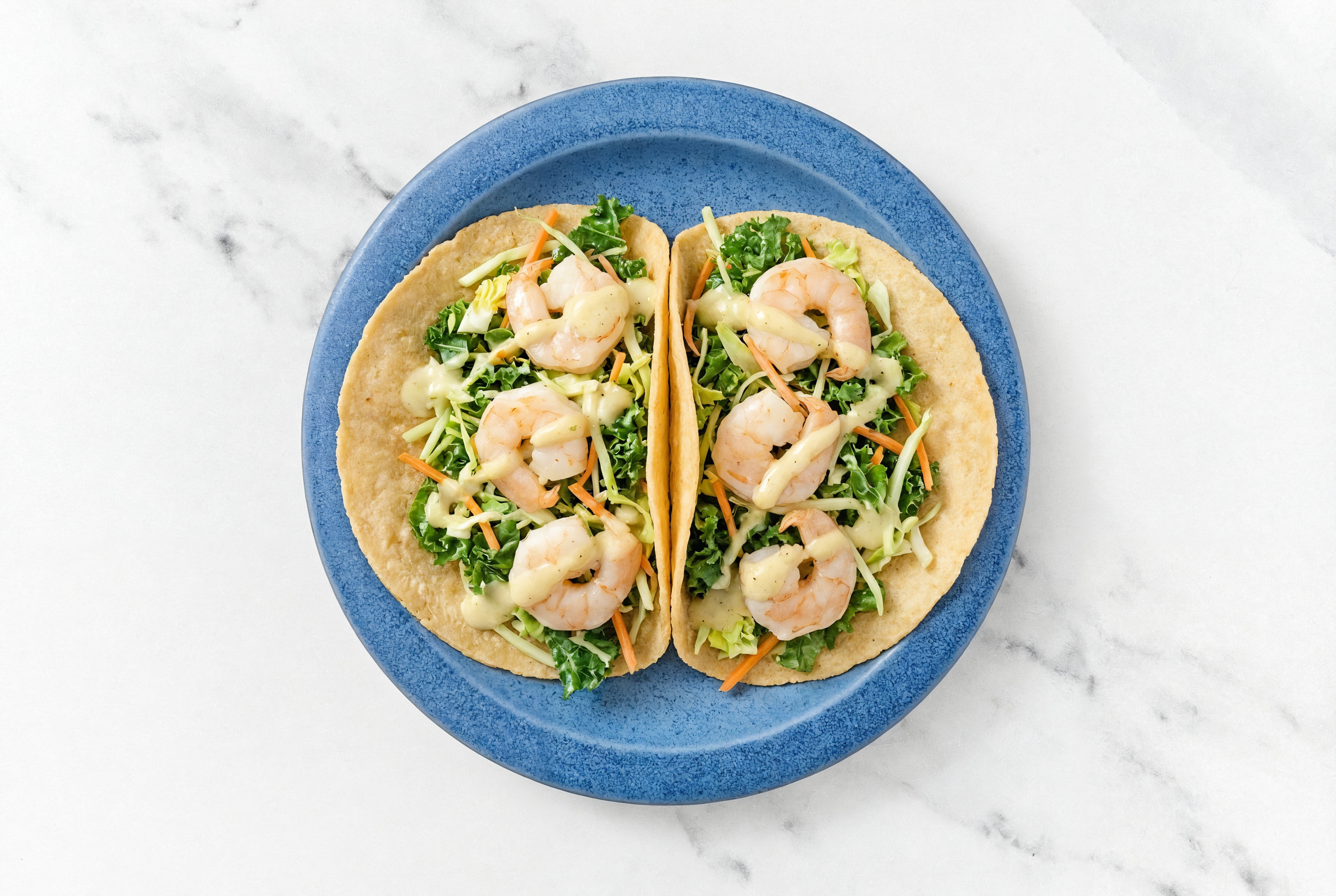 Herby Jumbo Shrimp + Veggie Tacos