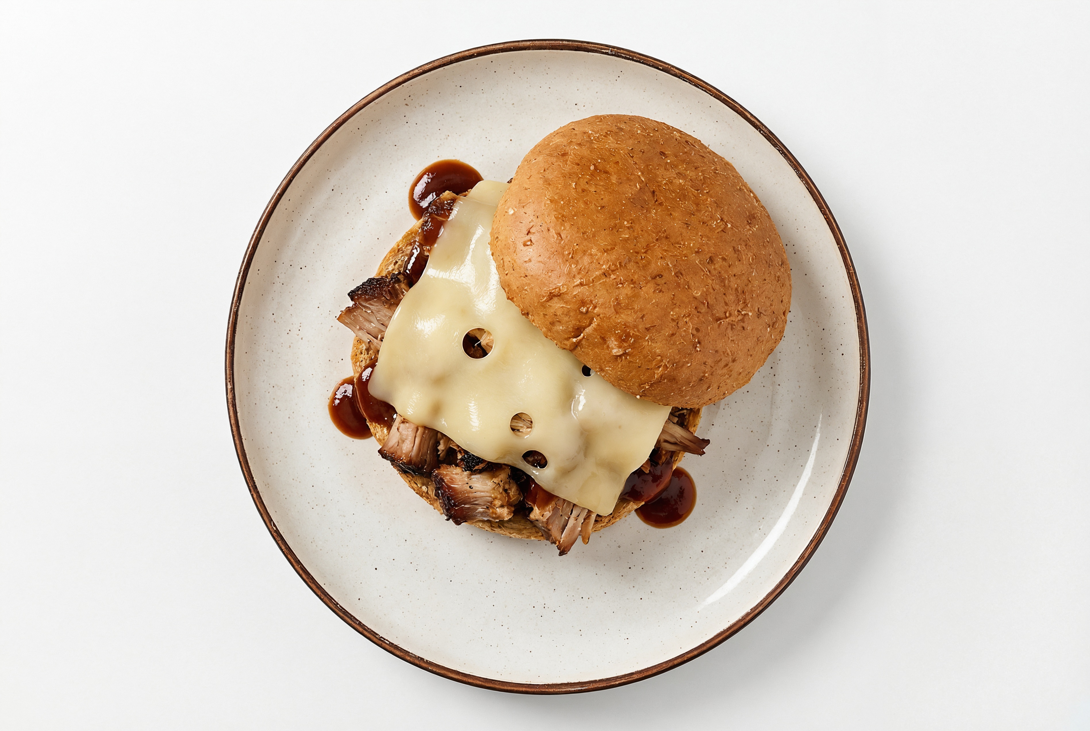 Cookout-Style Cheesy BBQ Pork Sandwich with Original BBQ Sauce