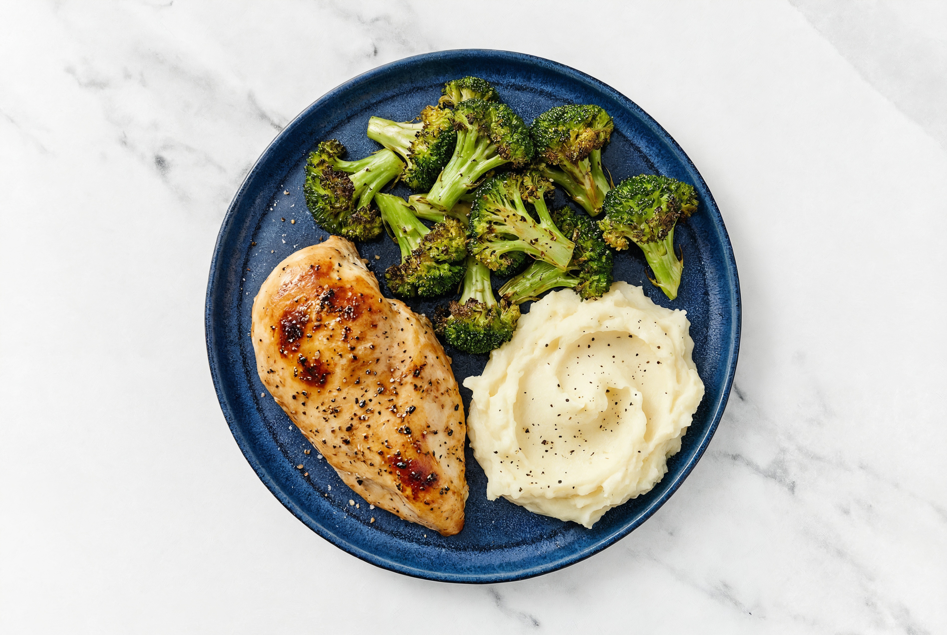 Roasted Ranch Chicken + Horseradish Mashed Potatoes with Broccoli Florets