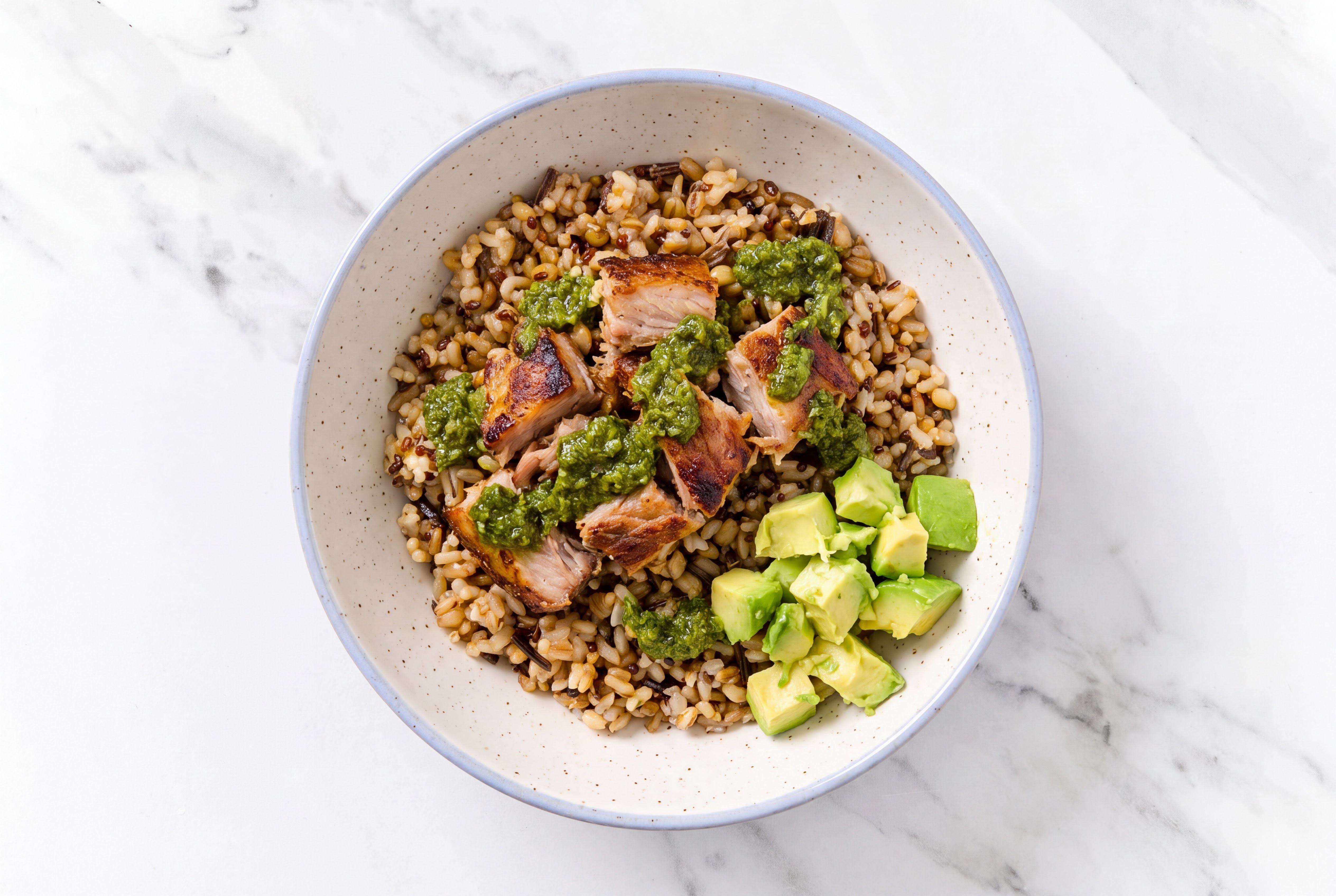 Kalua Pork Grain Bowl with Avocado & Zhoug