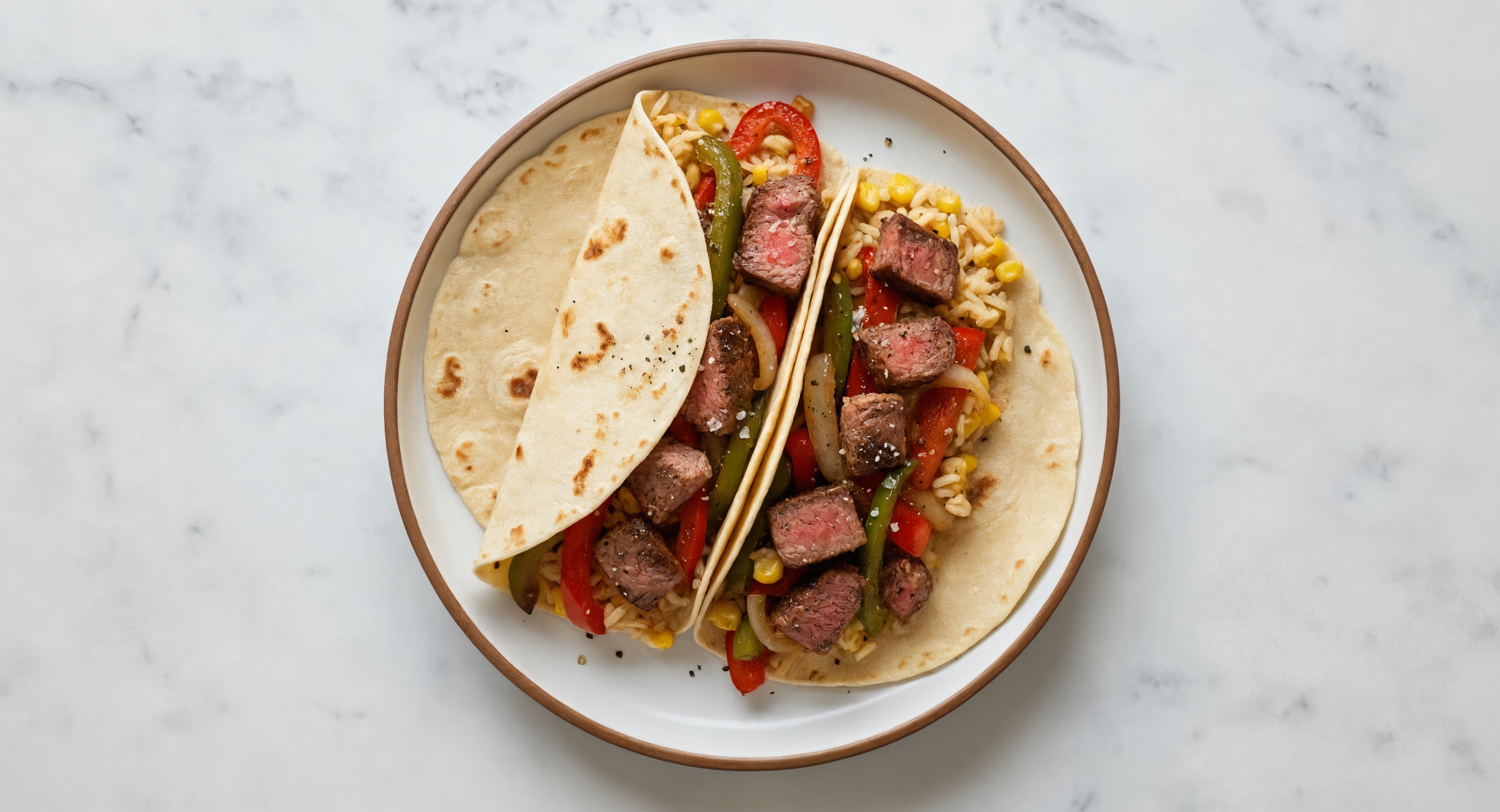 Beef Sirloin Steak + Street Corn Rice Fajitas