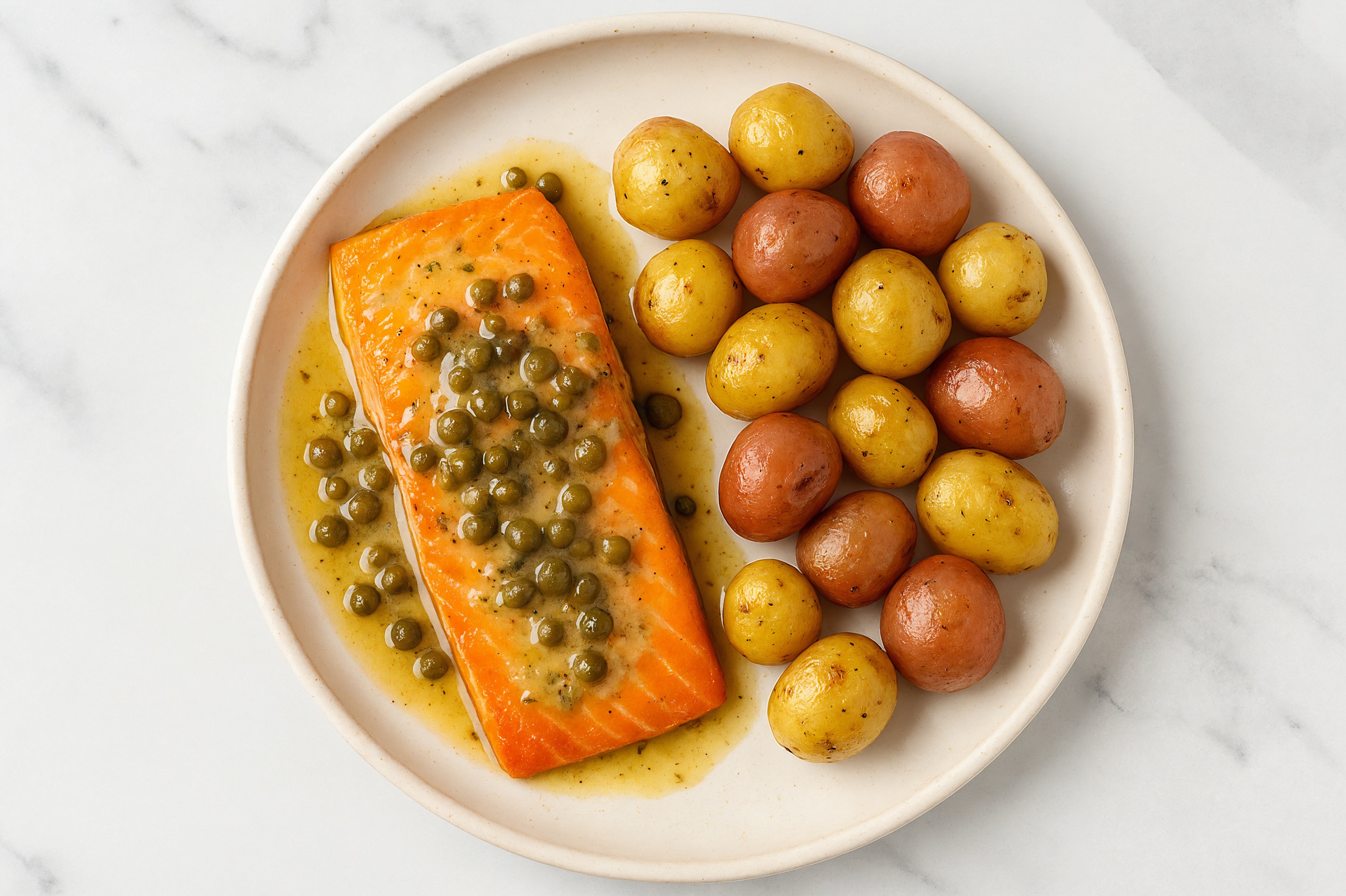 Salmon Lemon Slow Churned & Peppercorn Pasture Butter Piccata