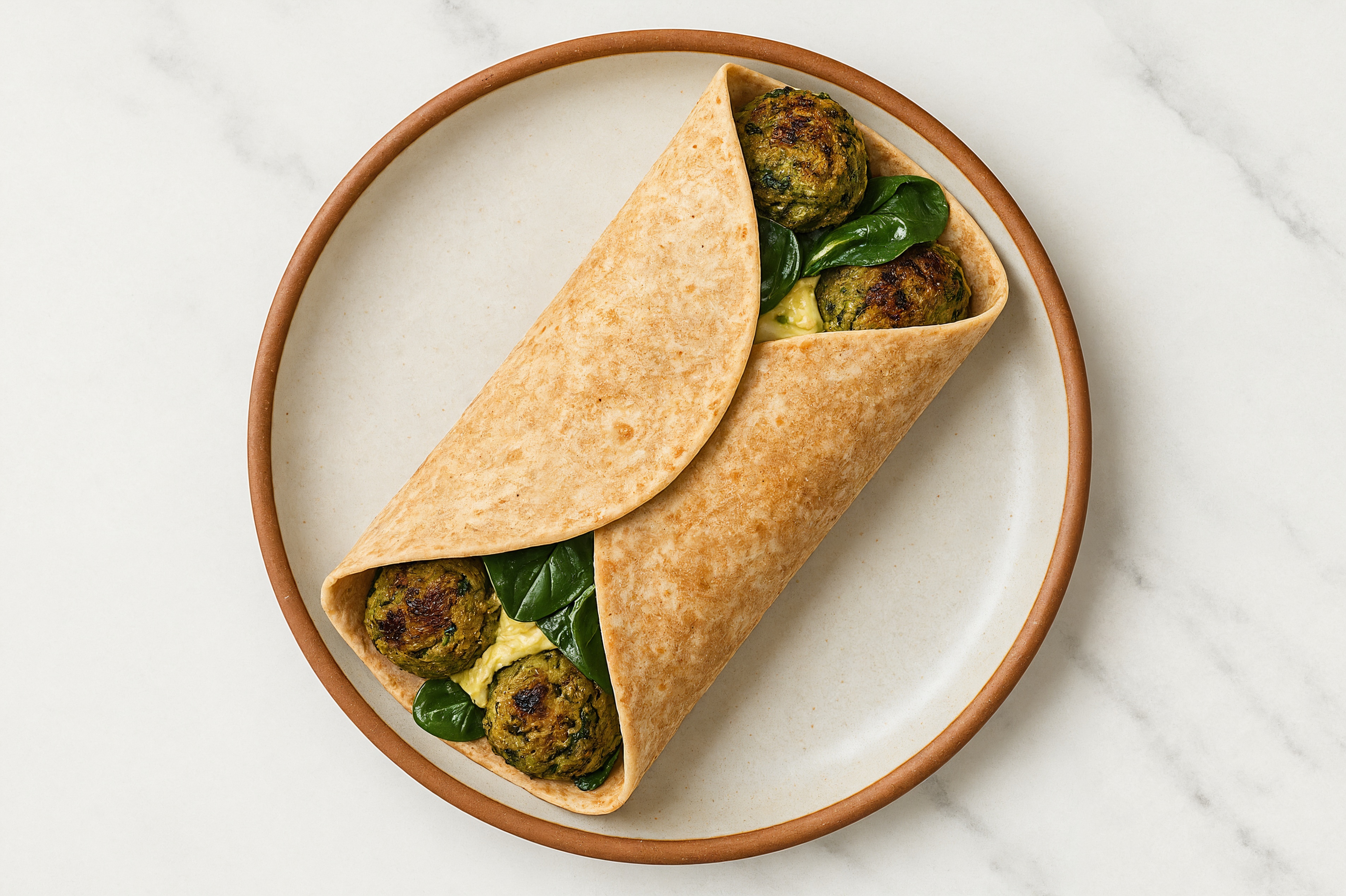 Zesty Falafel & Organic Spinach Wrap with Hummus