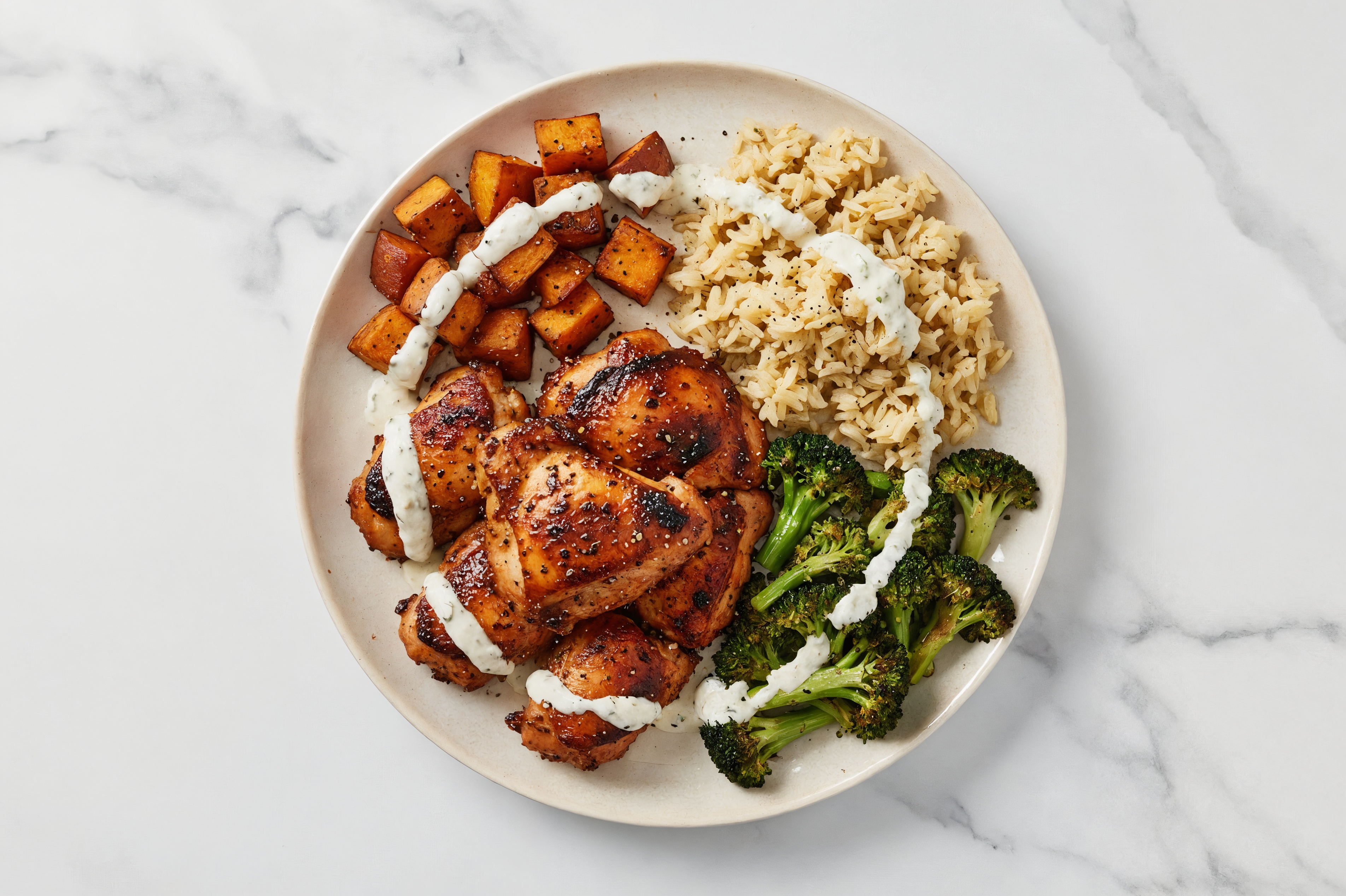 Classic Chicken Dinner with Seasoned Jasmine Rice