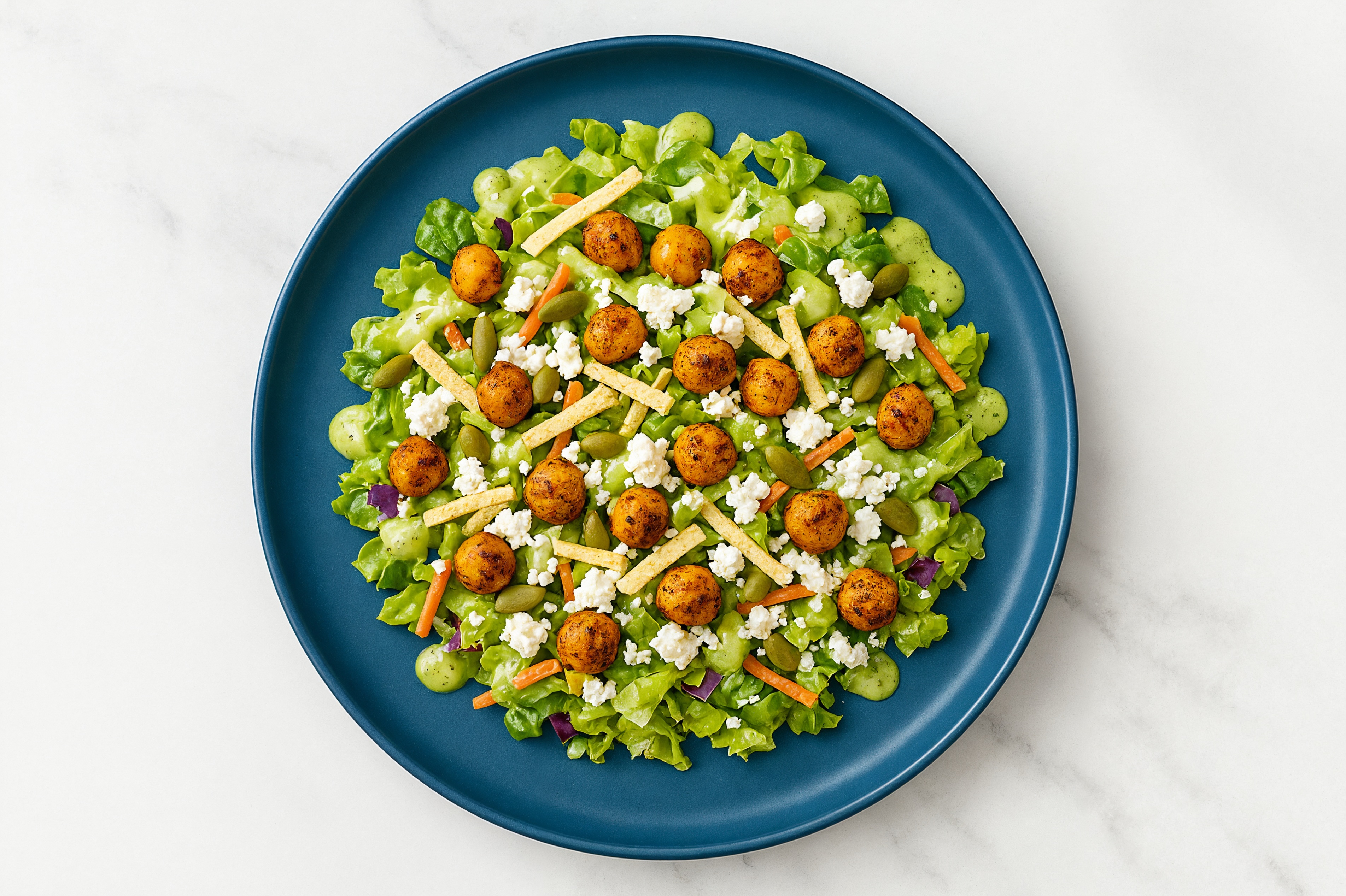 Avocado Goddess Salad with Garbanzo Beans + Feta + Blackening Seasoning