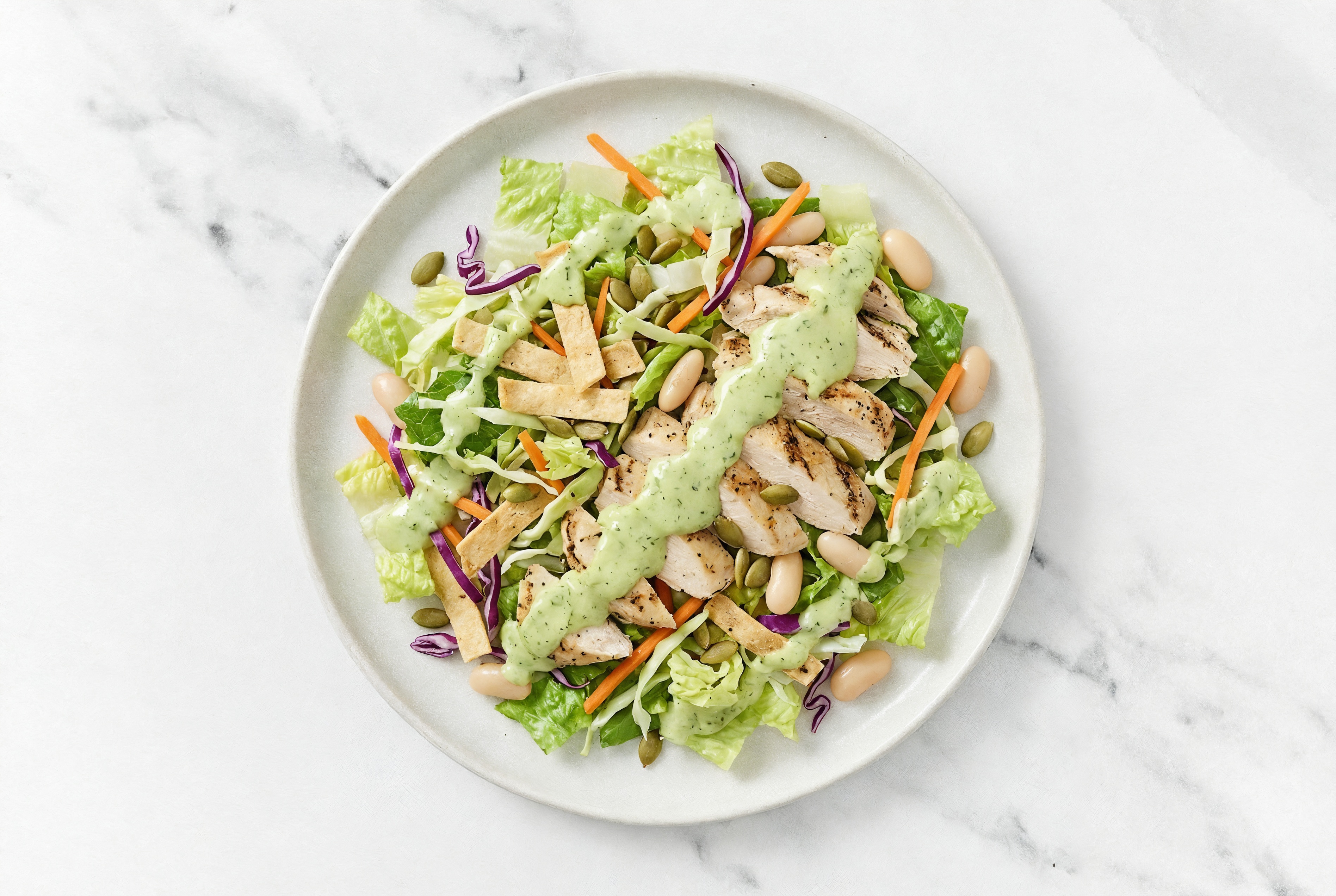 Grilled Chicken + Cannellini Bean Green Goddess Salad