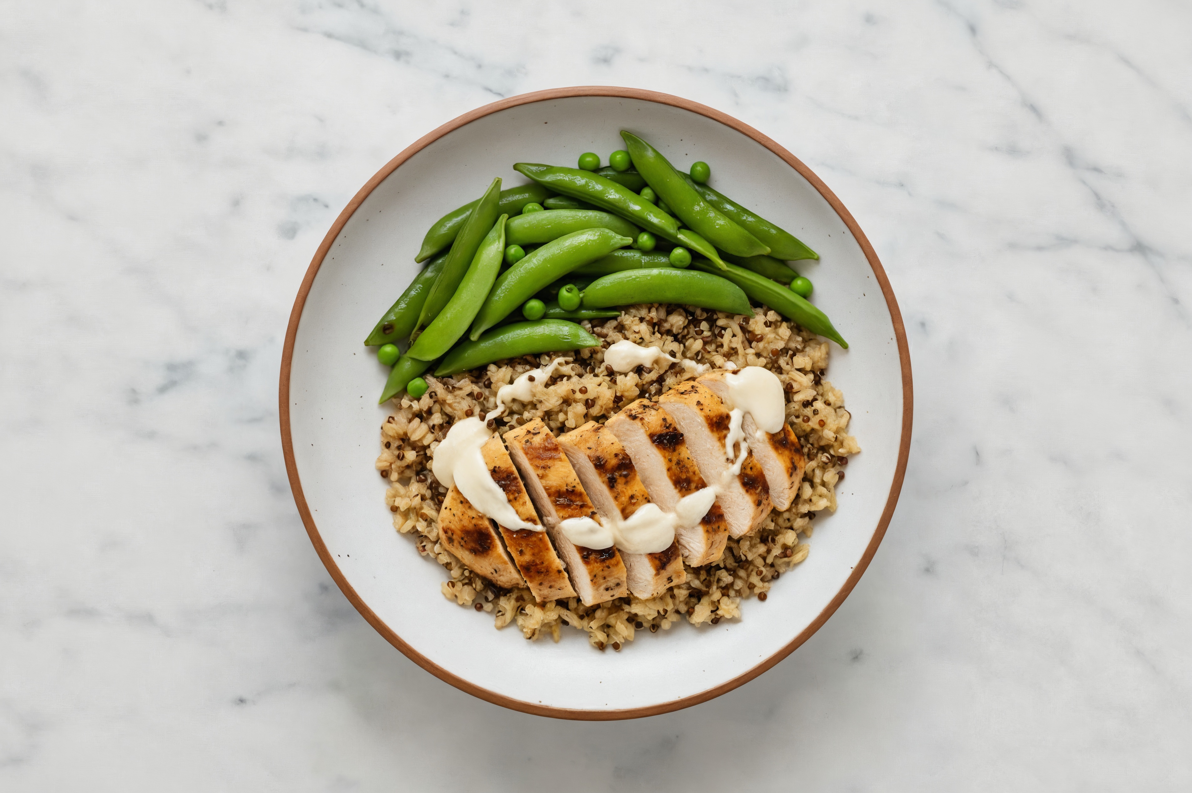 Garlic Parm Grilled Mediterranean Chicken Breast Rice Bowl