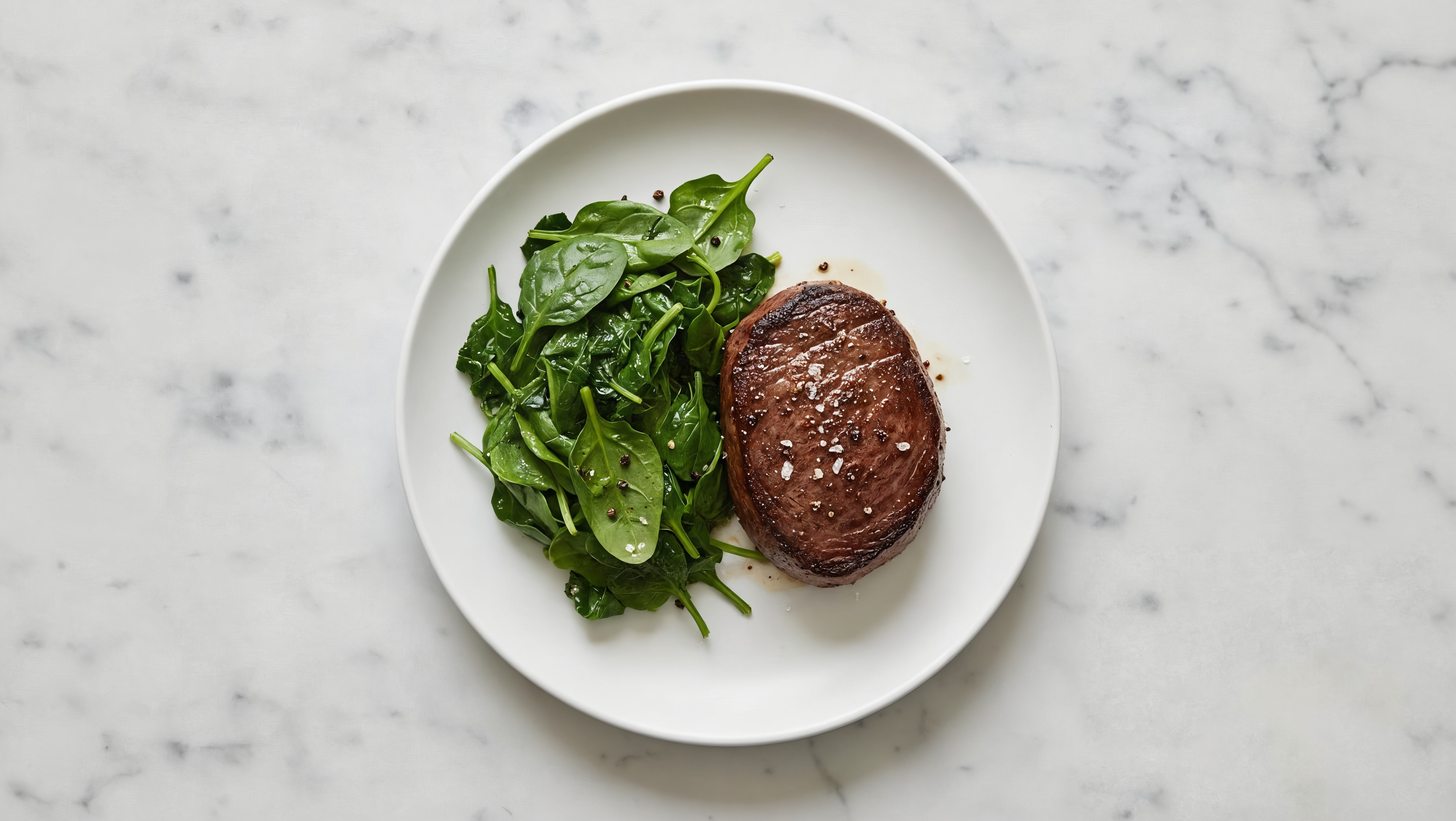 Herby Wagyu Filet Mignon + Buttery Sautéed Baby Spinach