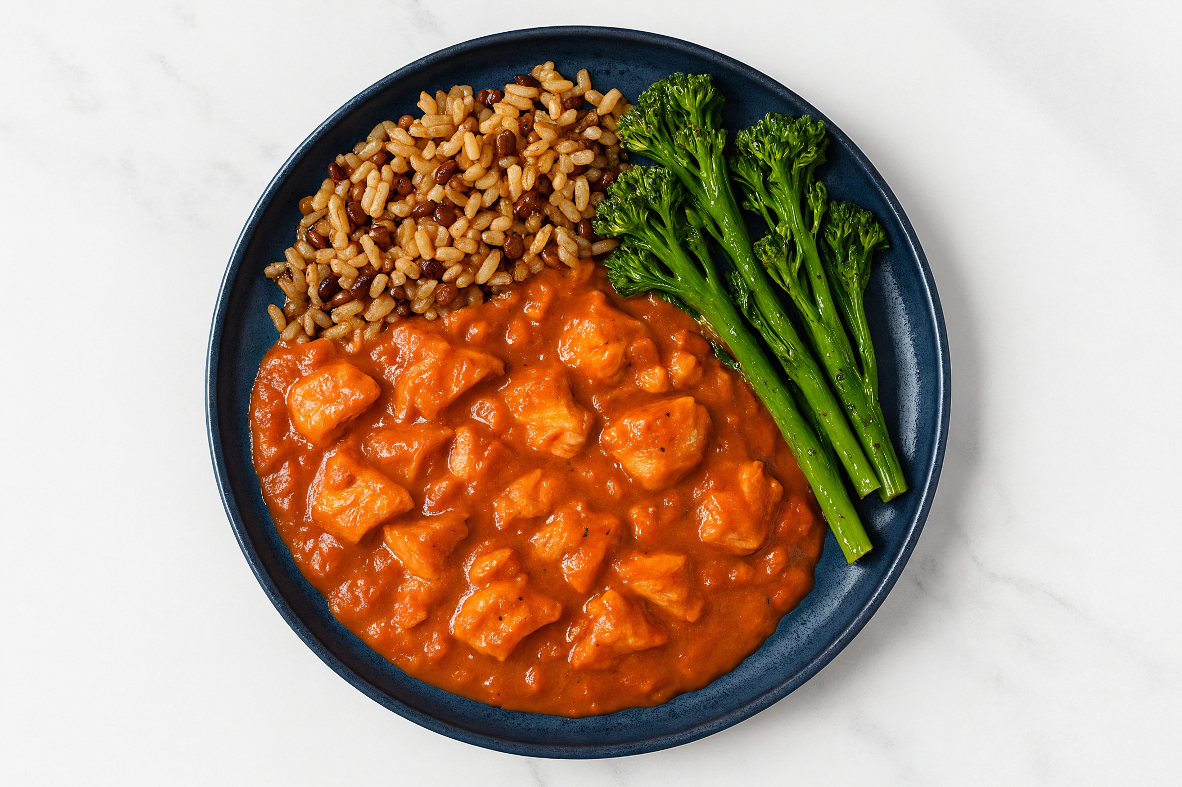 Salmon & Tikka Masala Stew with Sweet Baby Broccoli & Quinoa Rice