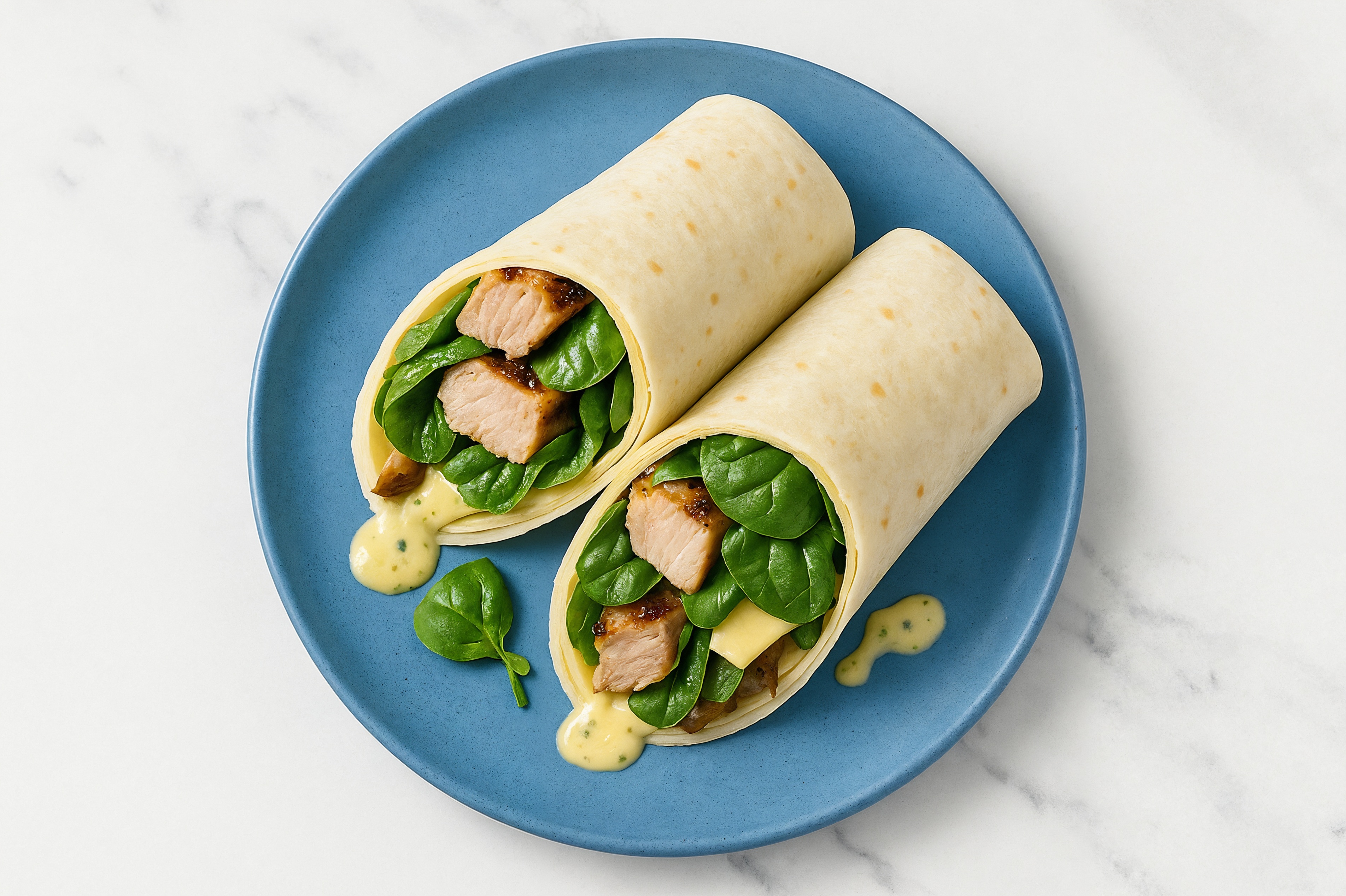 Herby Pork Tenderloin + Havarti Wraps with Spinach