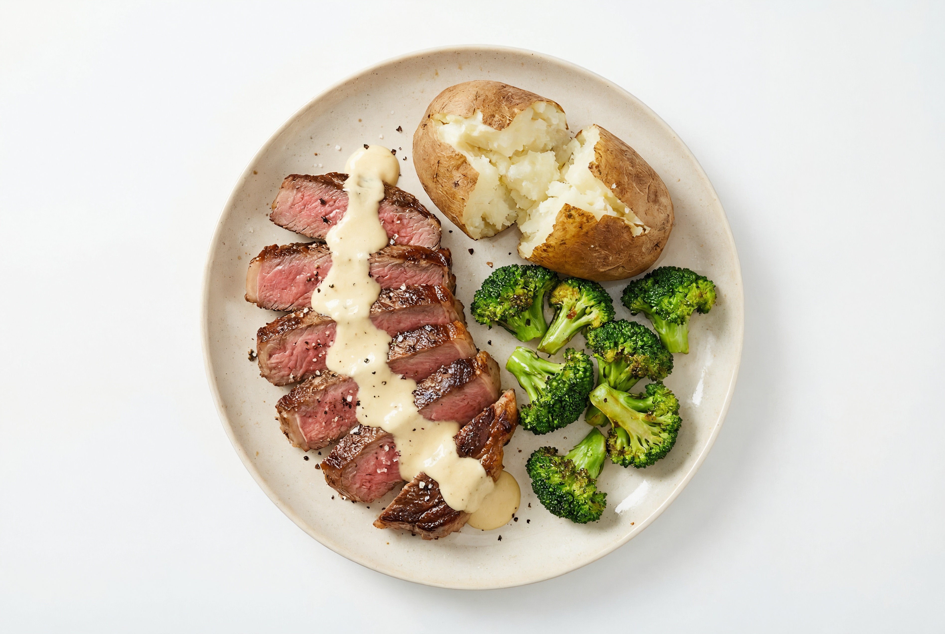 Wagyu Ribeye with Broccoli + Creamy Horseradish