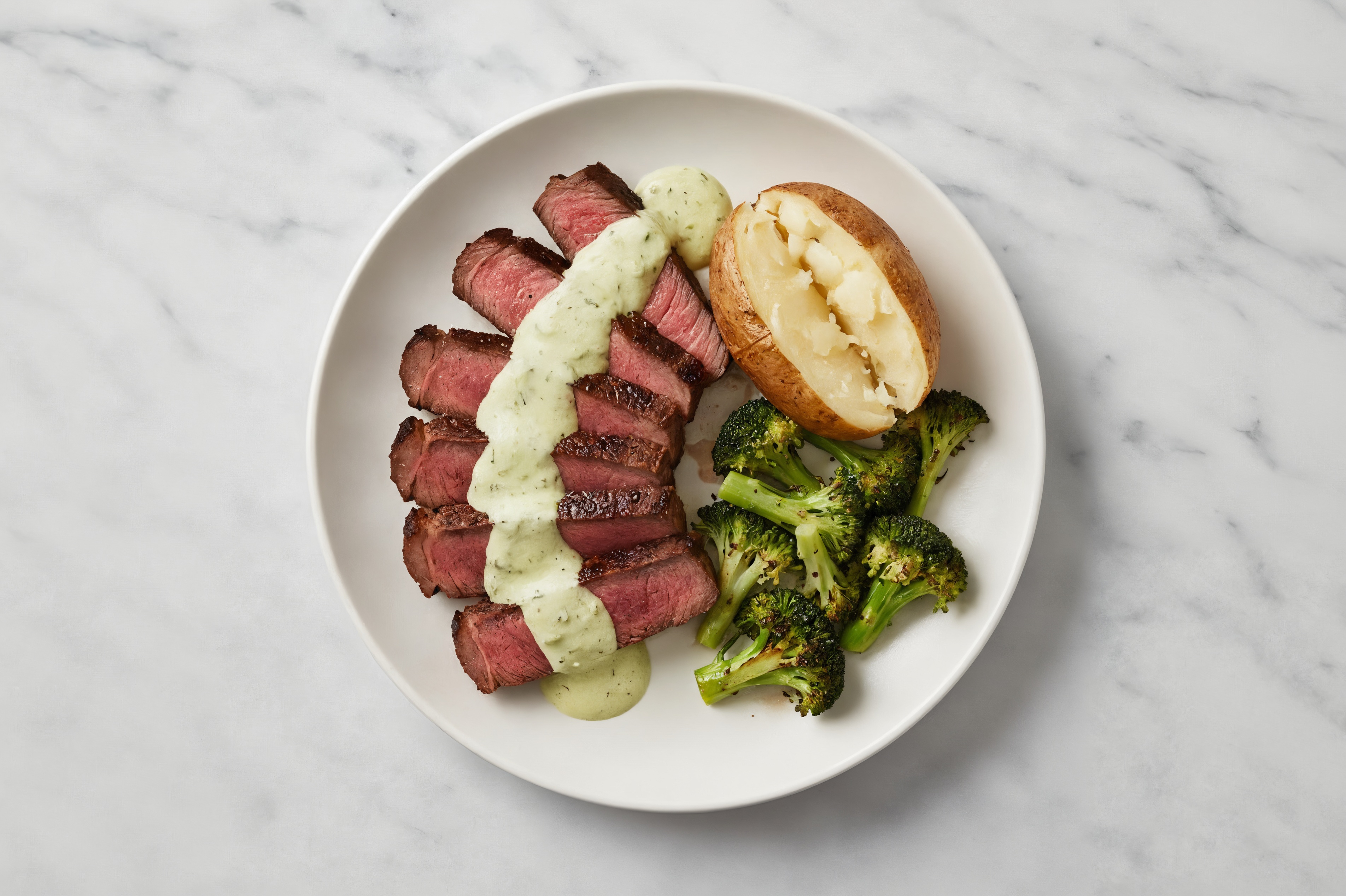 New York Wagyu Strip with Jalapeño Crema + Broccoli