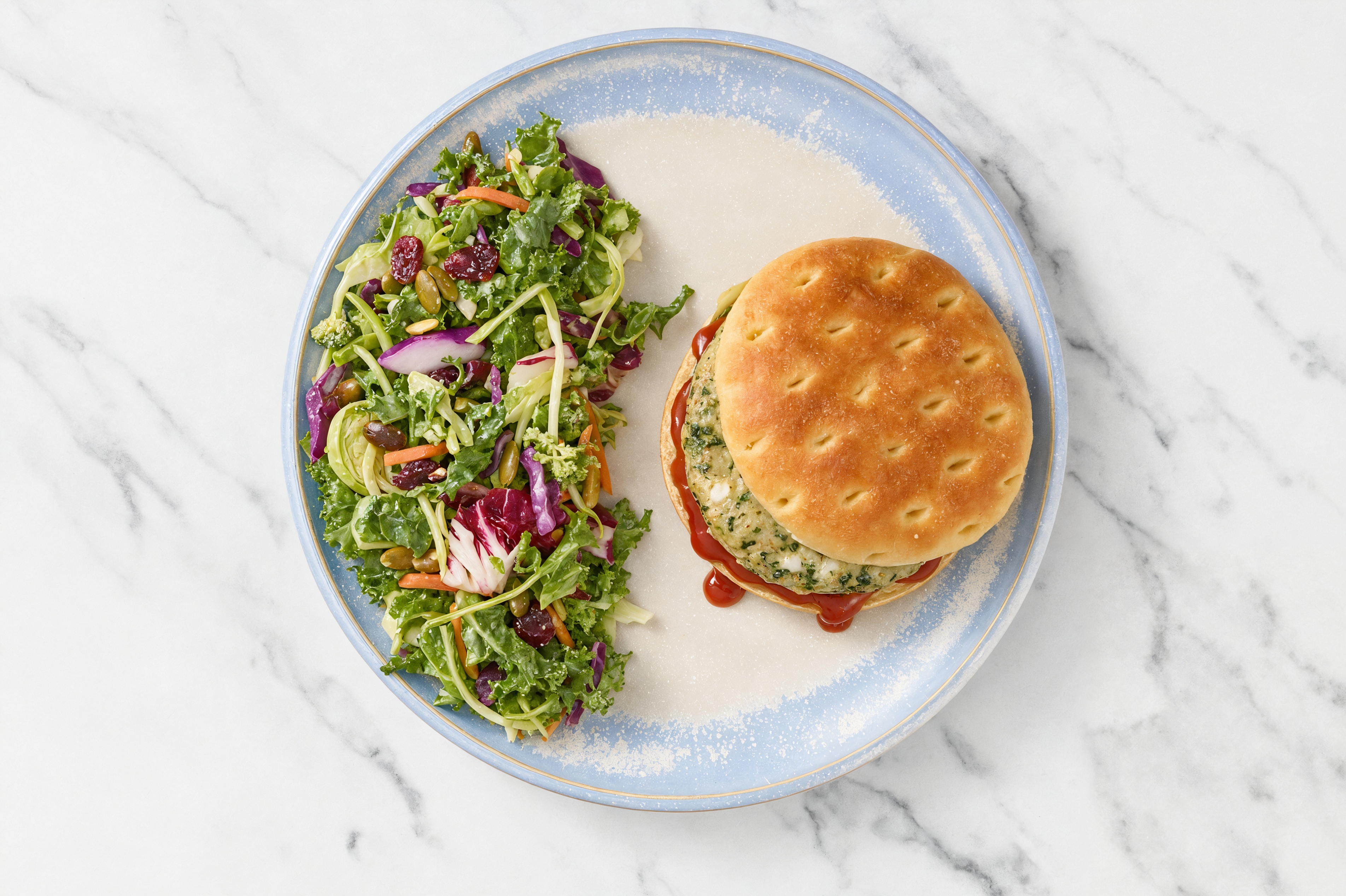  Feta Turkey Burgers with Kale Salad
