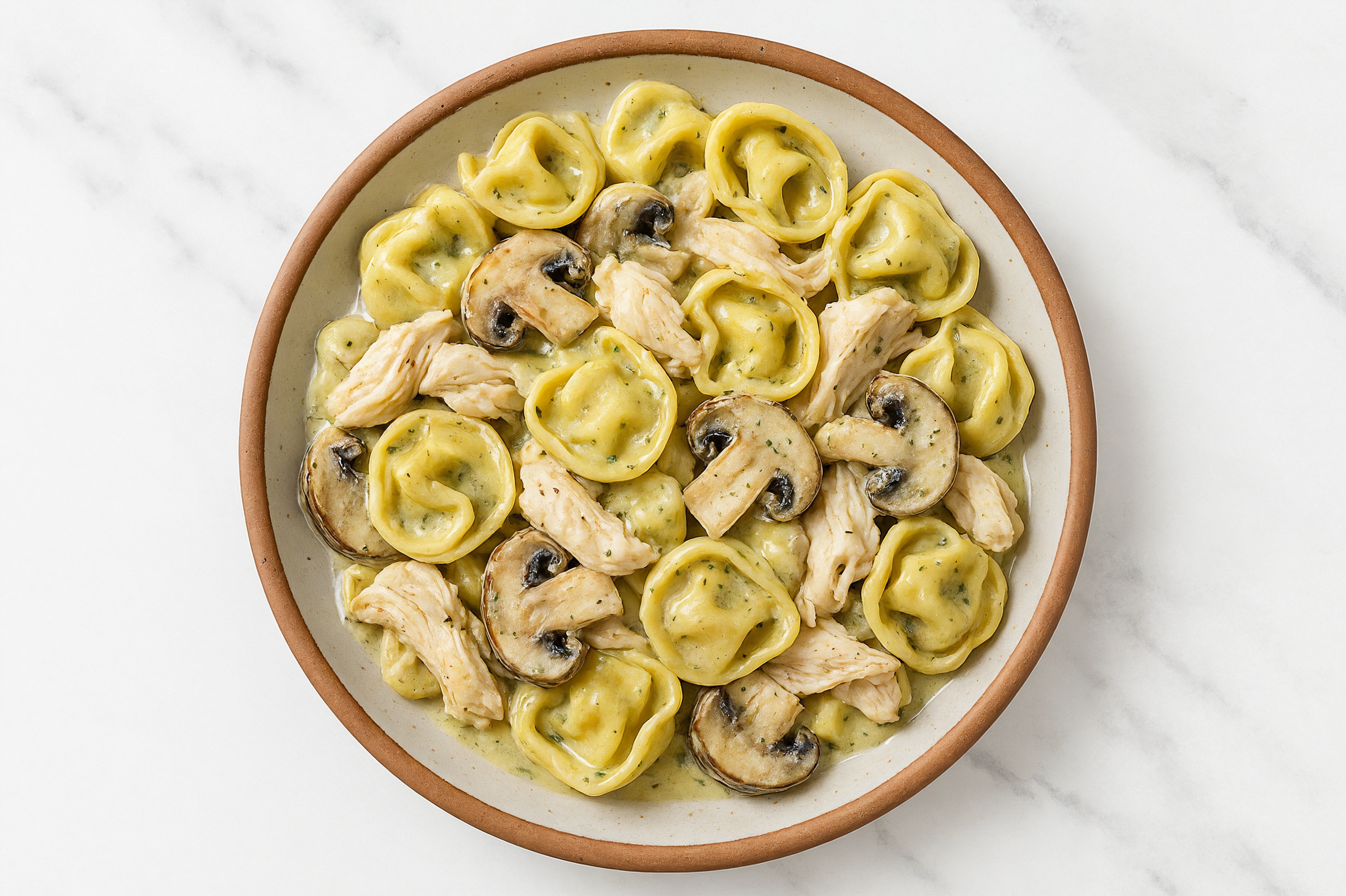 Creamy Herb White Sauce Chicken + Mushroom Harvest Tortellini
