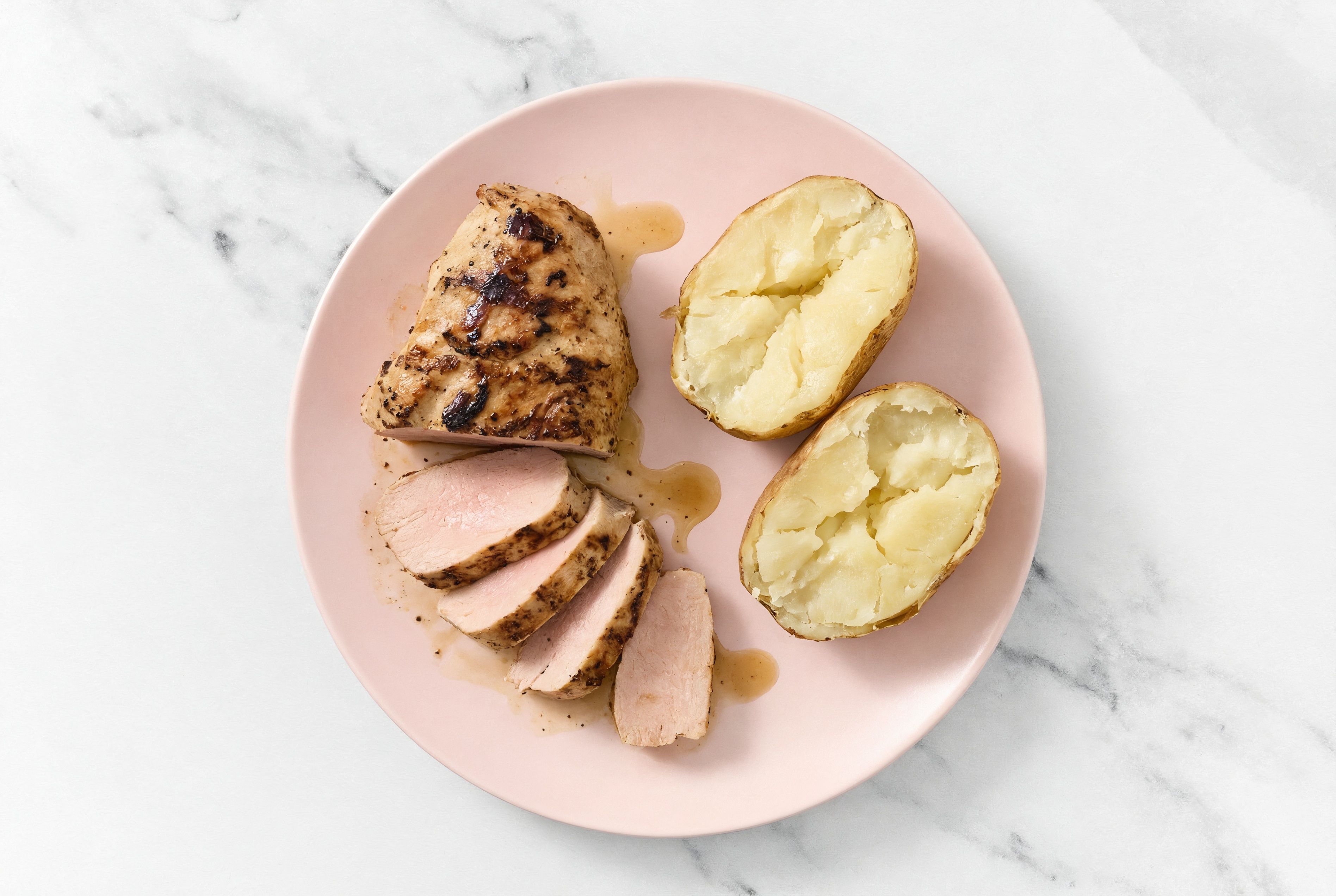 Grilled Pork Tenderloin + Baked Potato