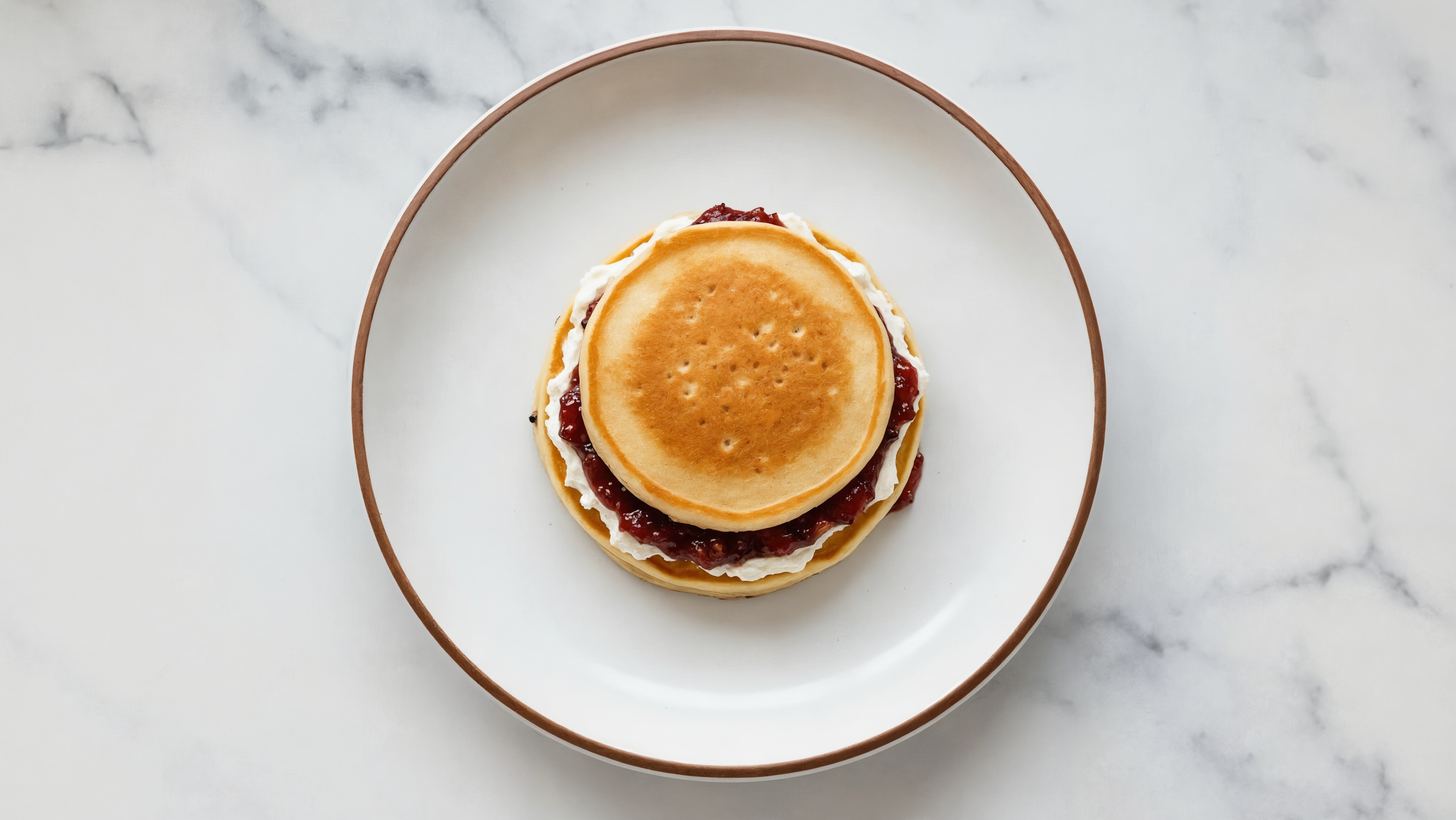 Dairy-Free Cream Cheese + Strawberry Jam Pancake Sandwich