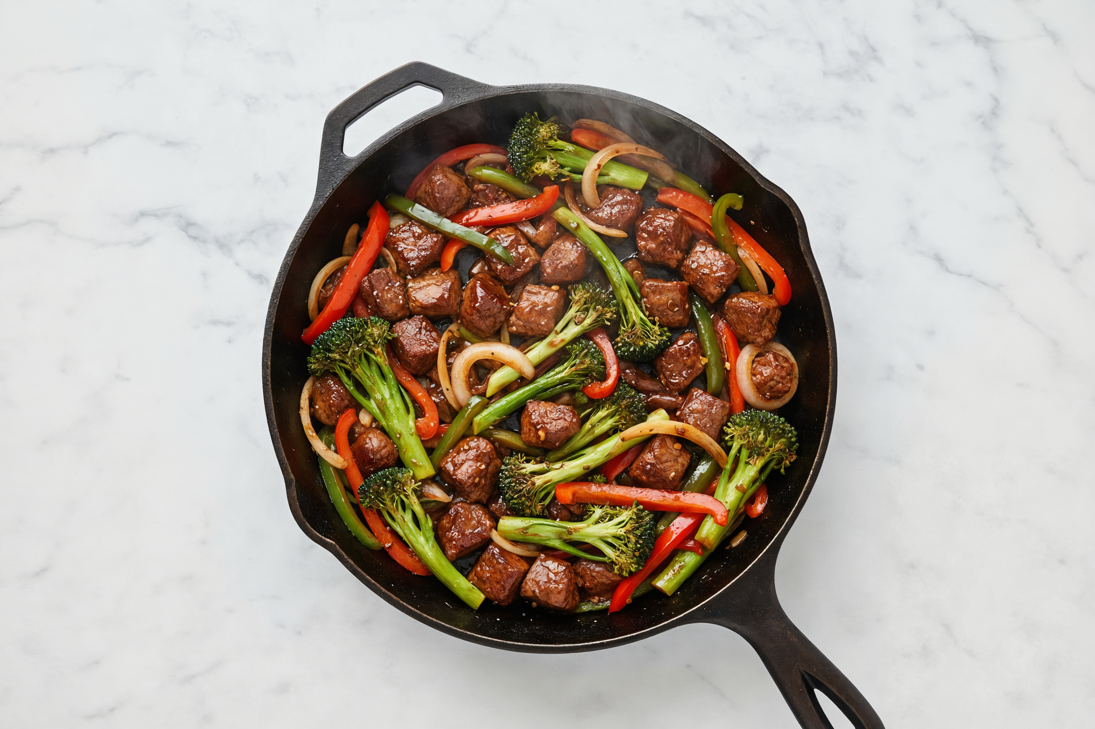 Japanese BBQ Bison Stir-Fry with Broccoli & Peppers