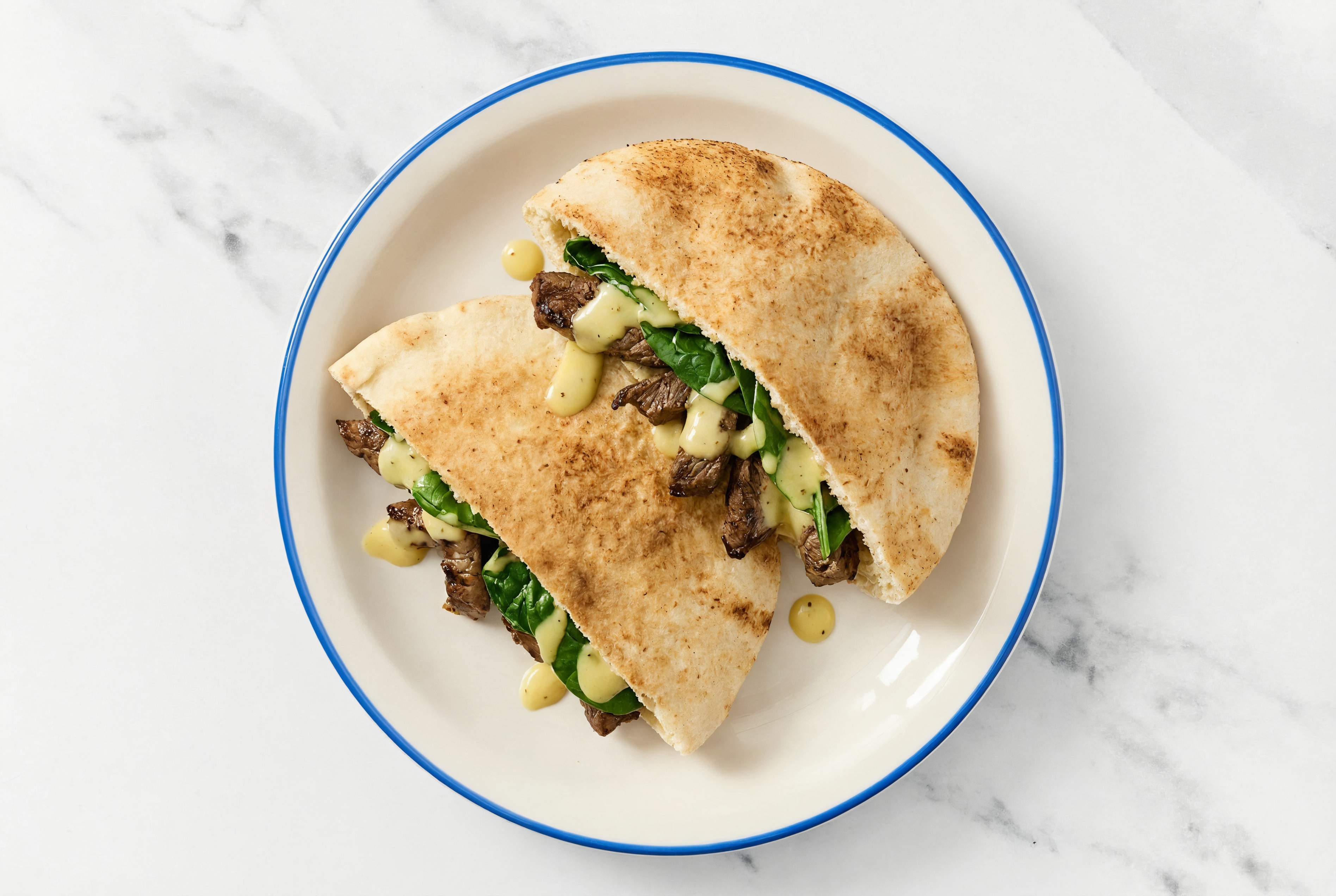 Creamy Honey Mustard Barbacoa Beef Traditional Pita