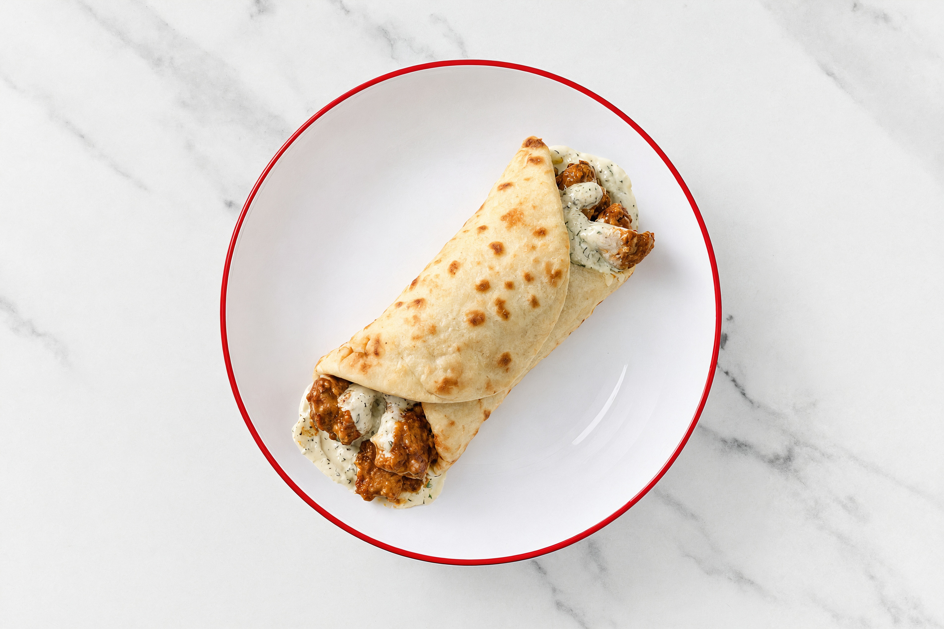 Creamy Dill Tandoori Chicken Naan Wrap