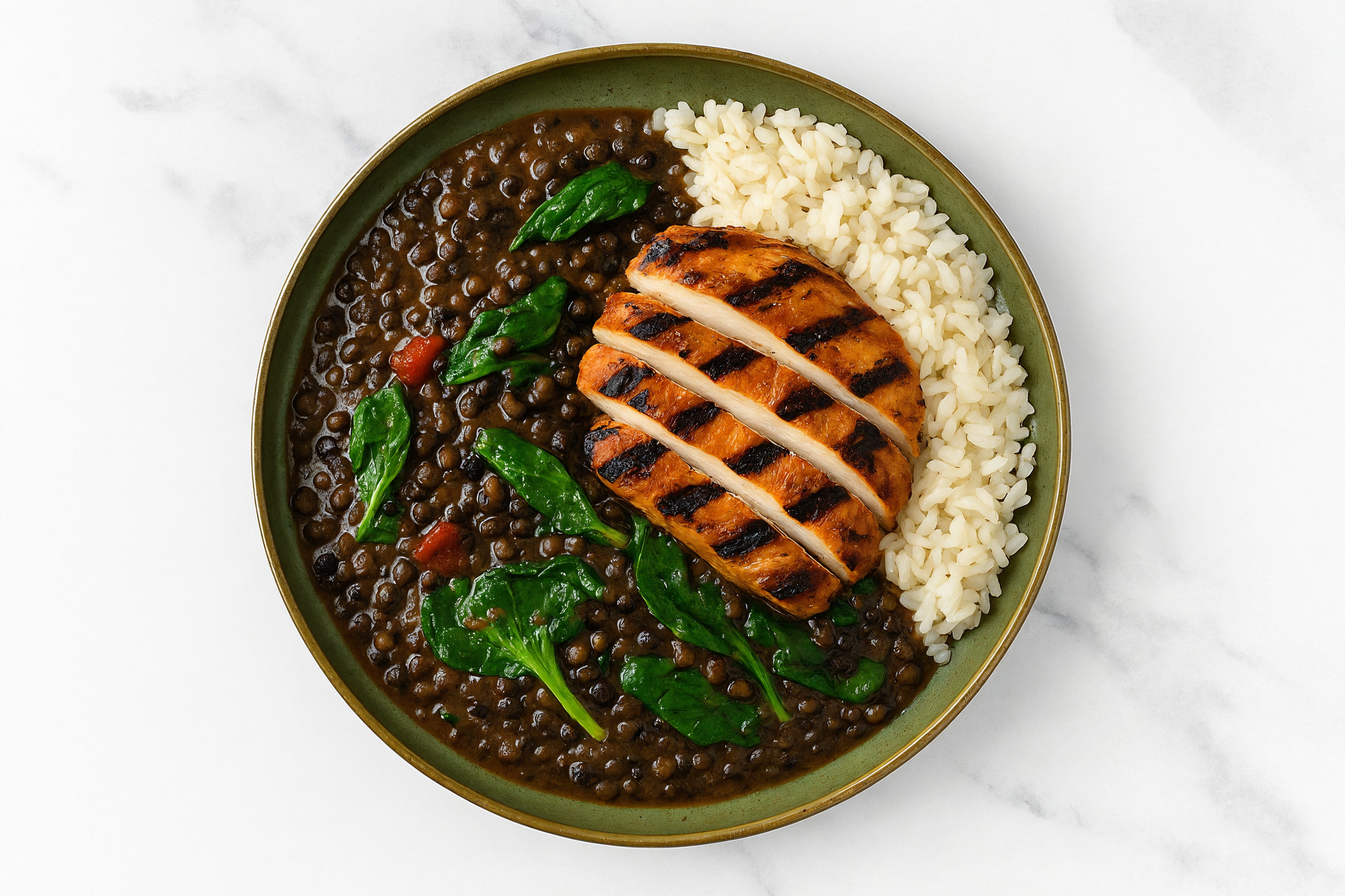 Spicy Chicken + Everyday Dal Bowl with Long Grain White Rice