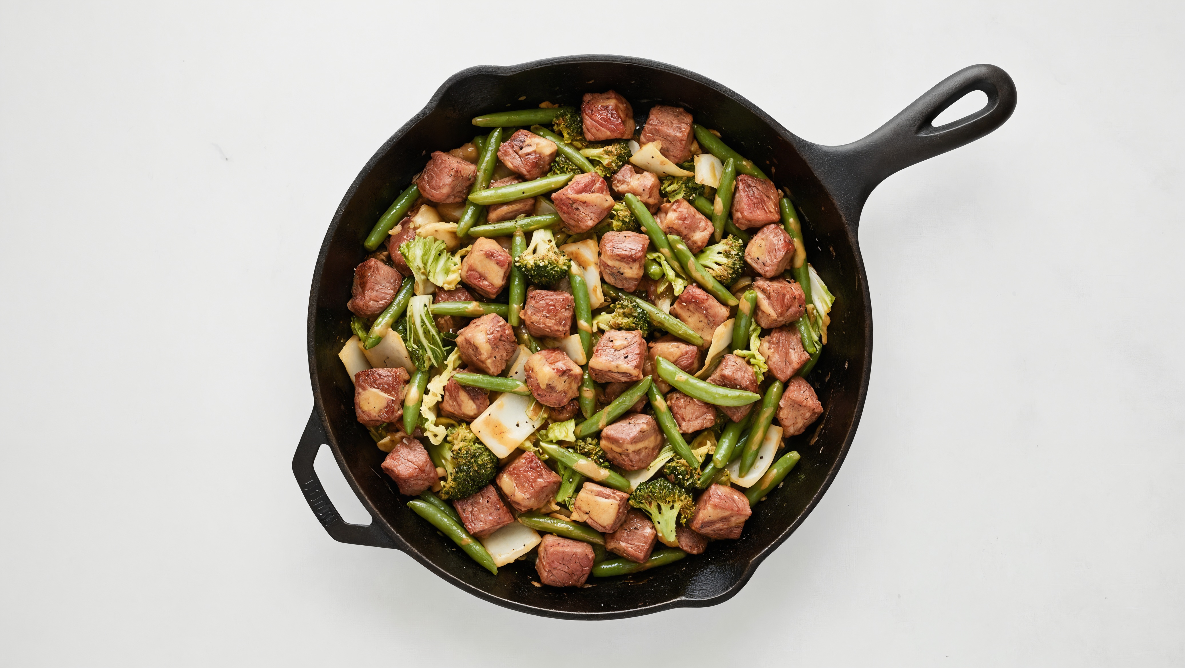 Thai Peanut Bison Stir-Fry with Green Beans & Bok Choy