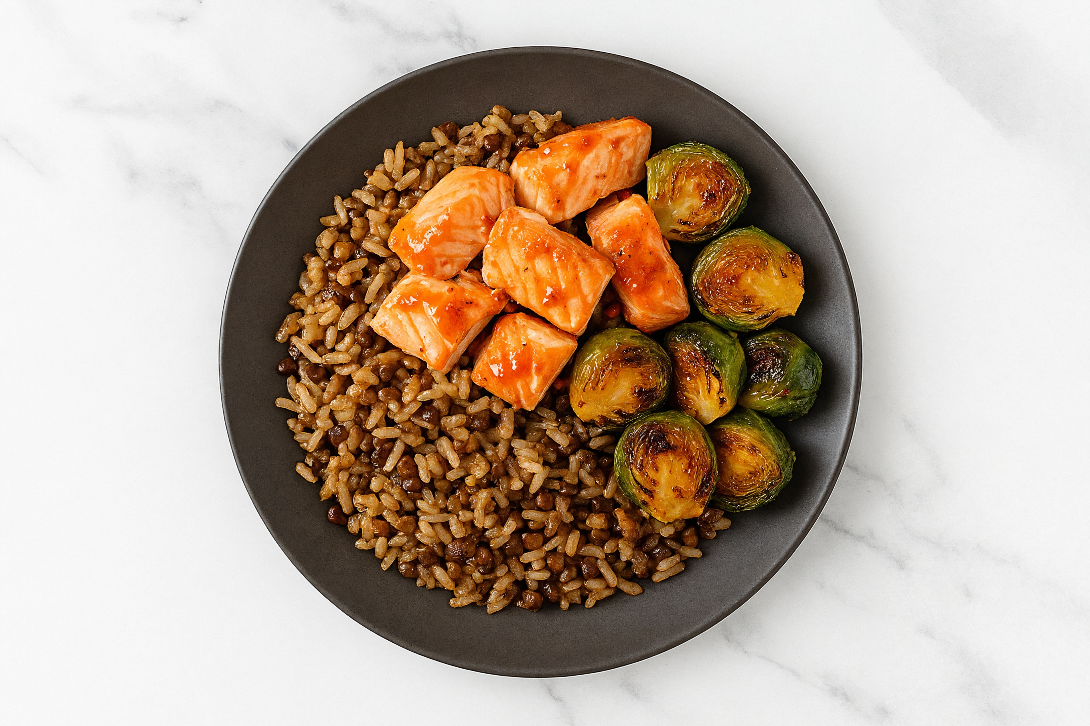 Savory Air Fryer Sweet Chili Salmon + Whole Brussels Sprouts