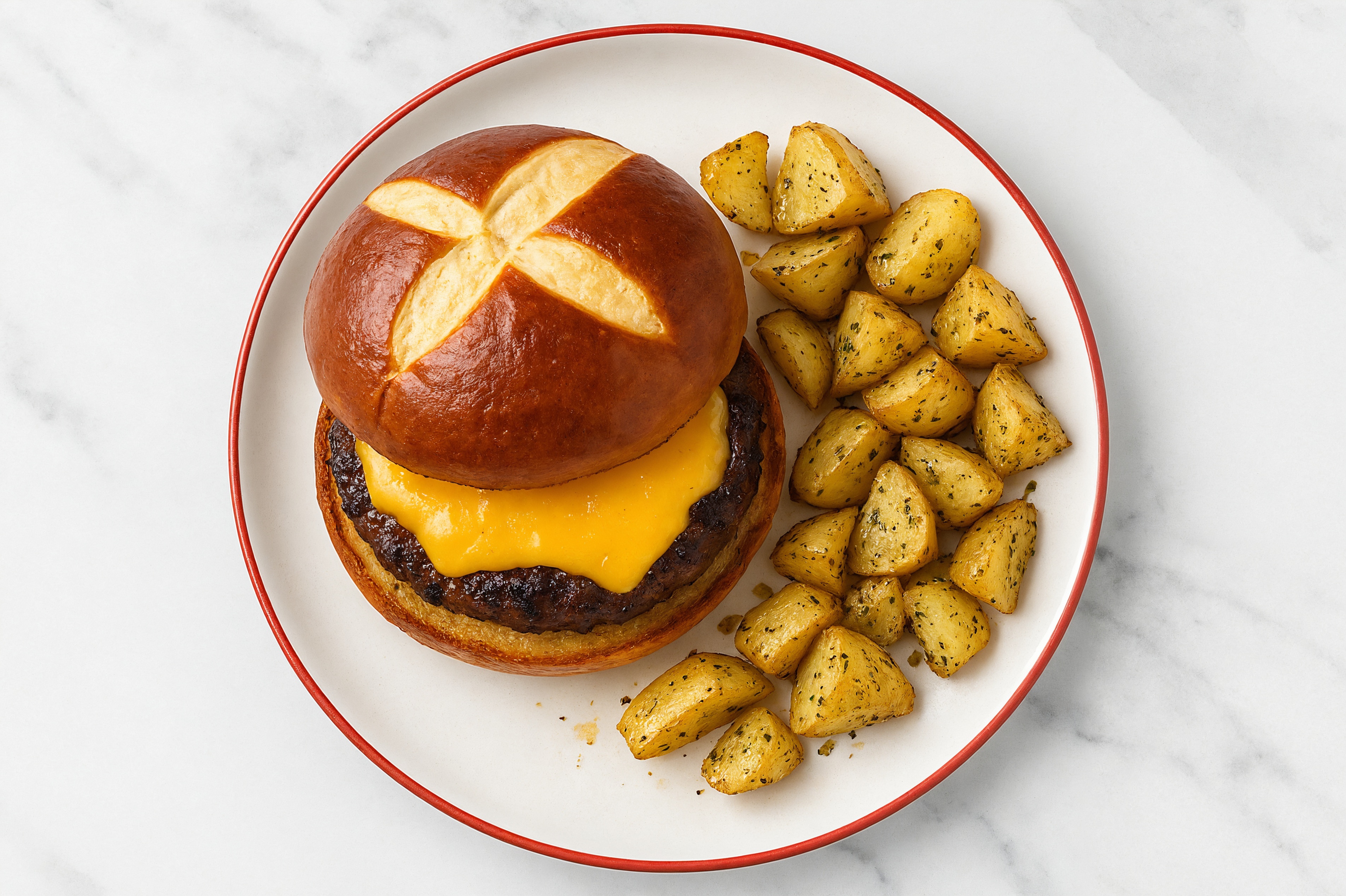 Cheddar Cheeseburger + Ranch Potatoes