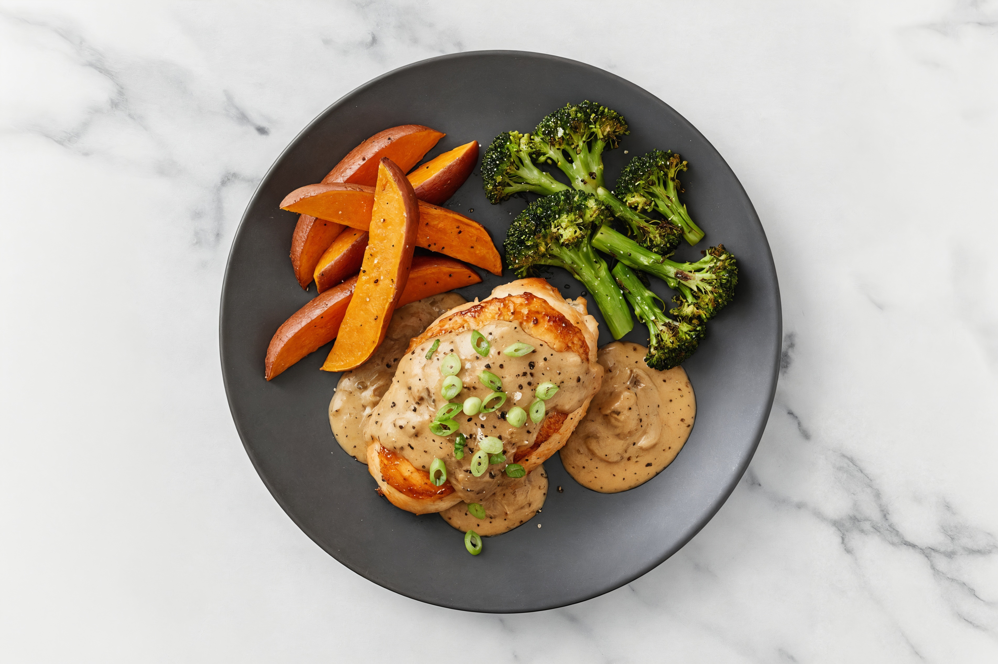 Savory Roasted French Onion Chicken + Veggies with Broccoli Florets