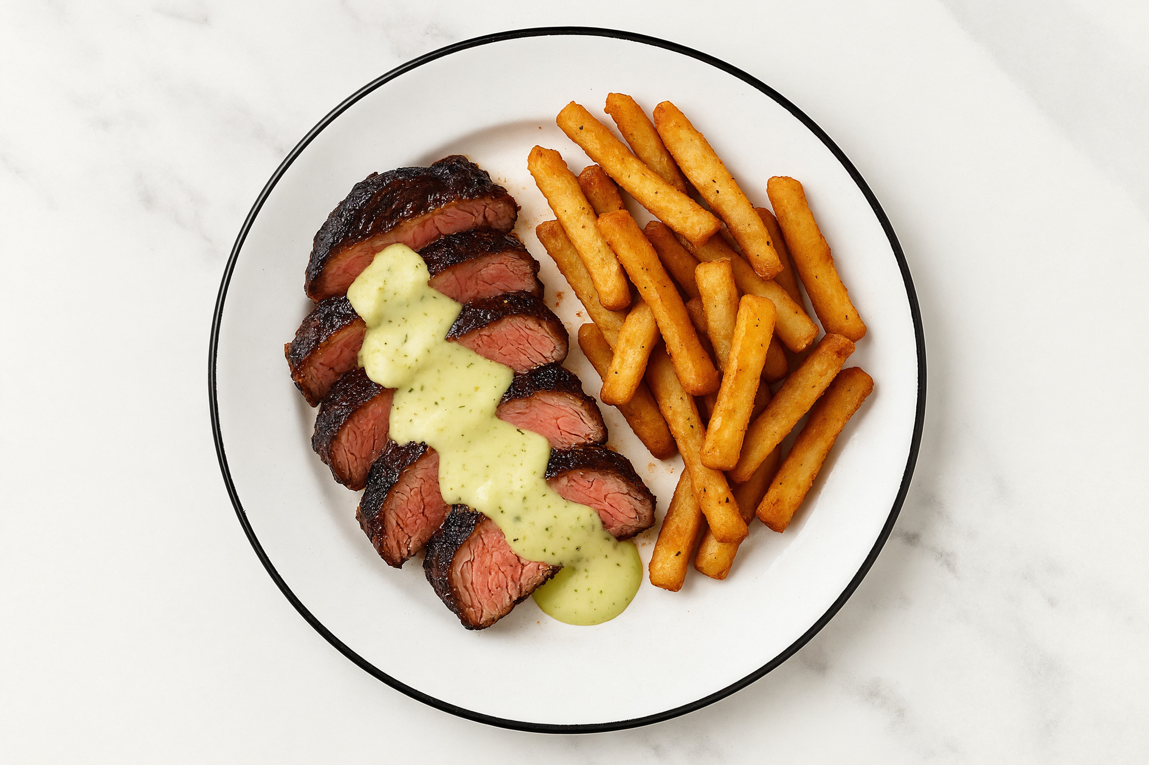 New York Wagyu Strip with Jalapeño Crema + Russet Fries