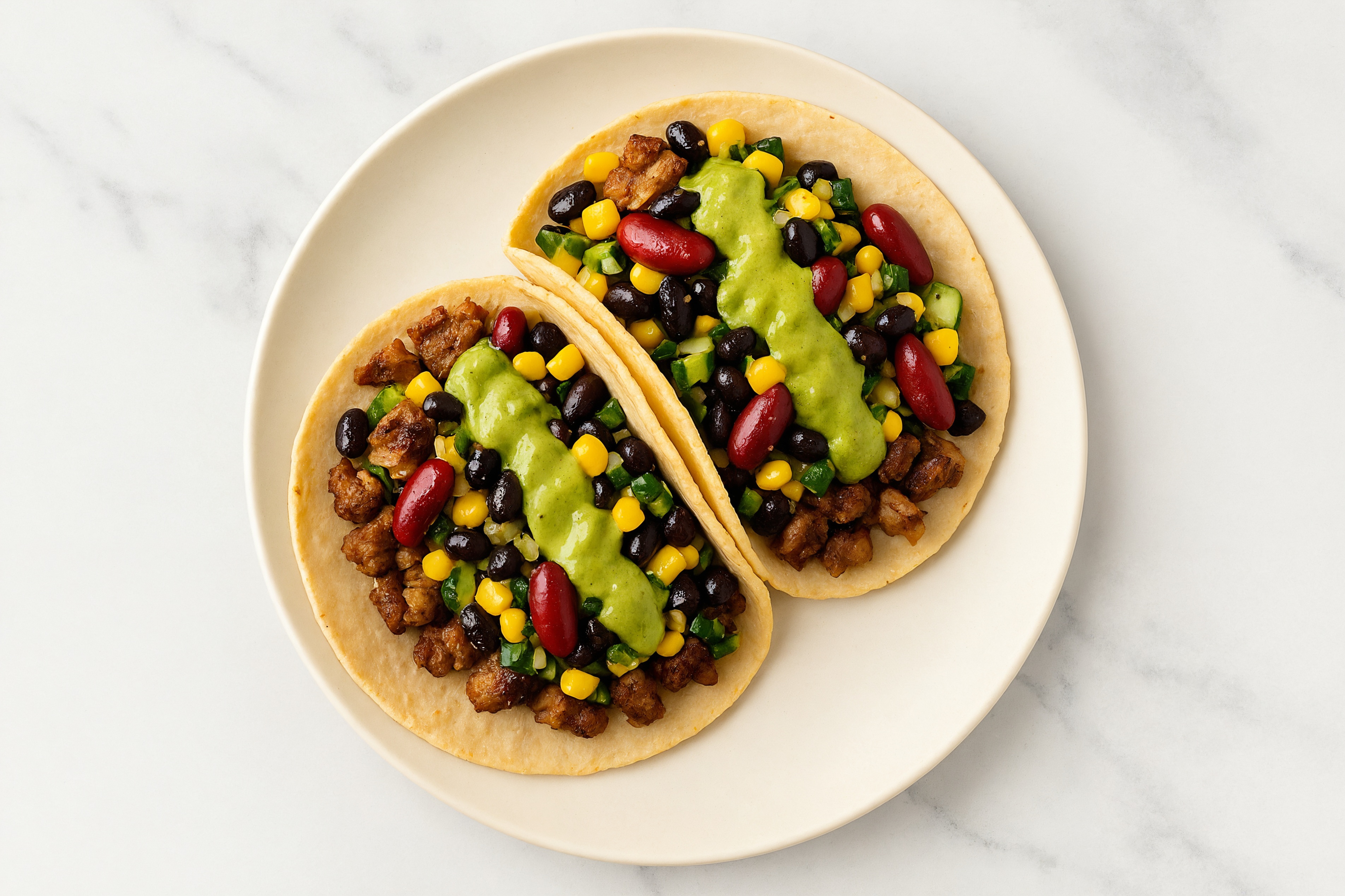 Herby Roasted Carnitas + Black Bean Corn Tacos
