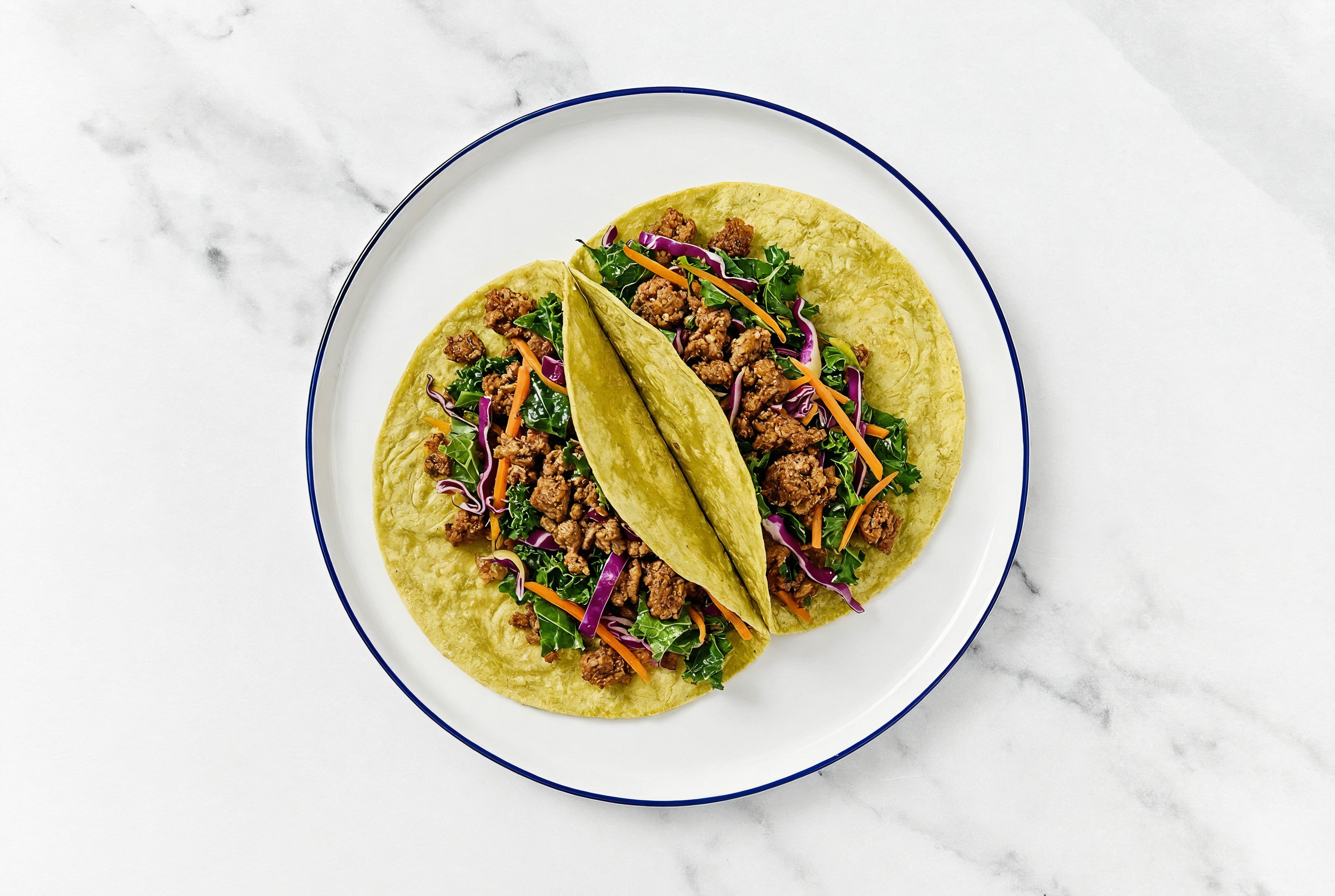Classic Lamb Tacos with Rainbow Slaw with Spinach Tortilla