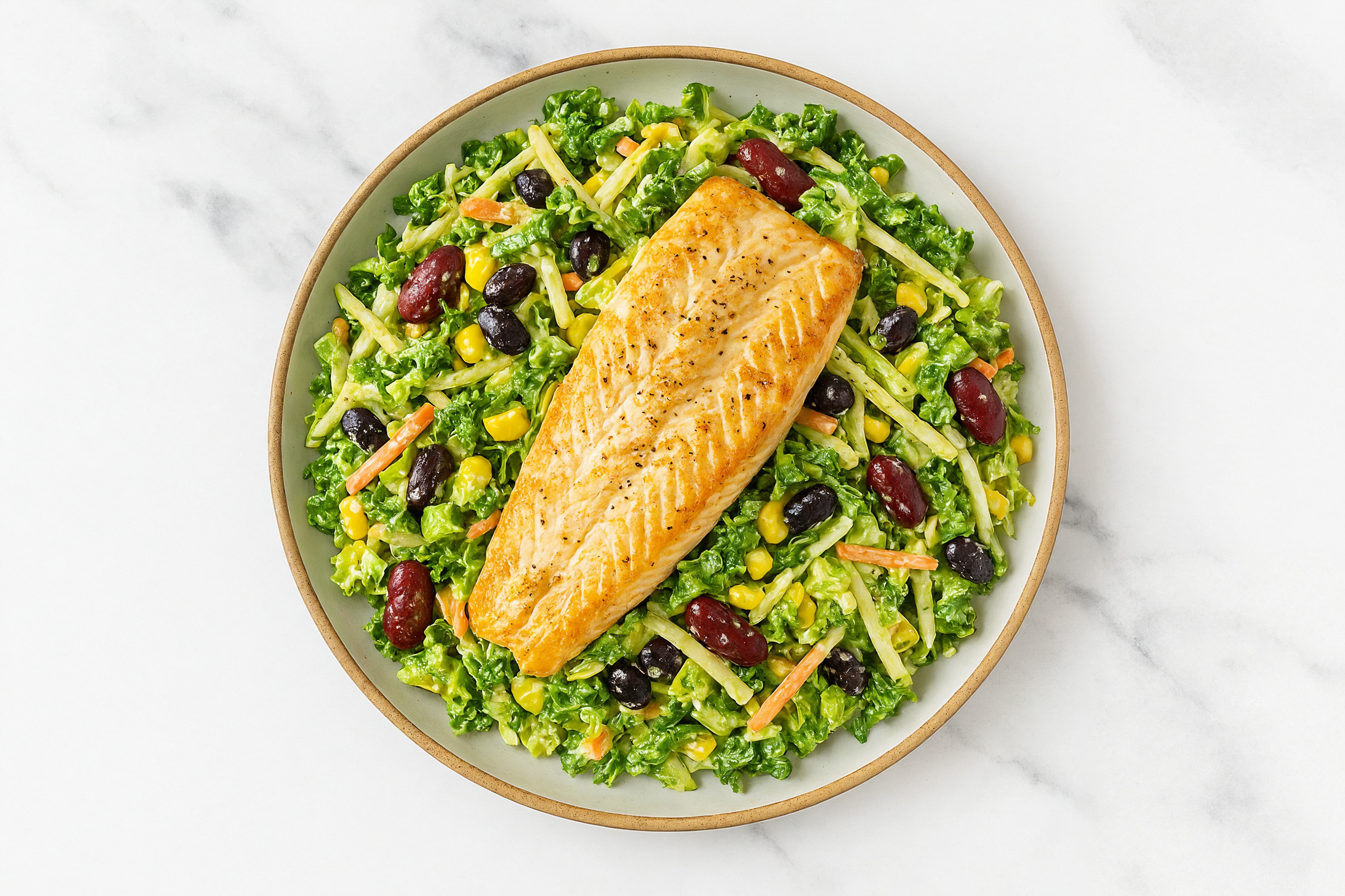 Superblend Salad with Trout, Beans & House Dressing