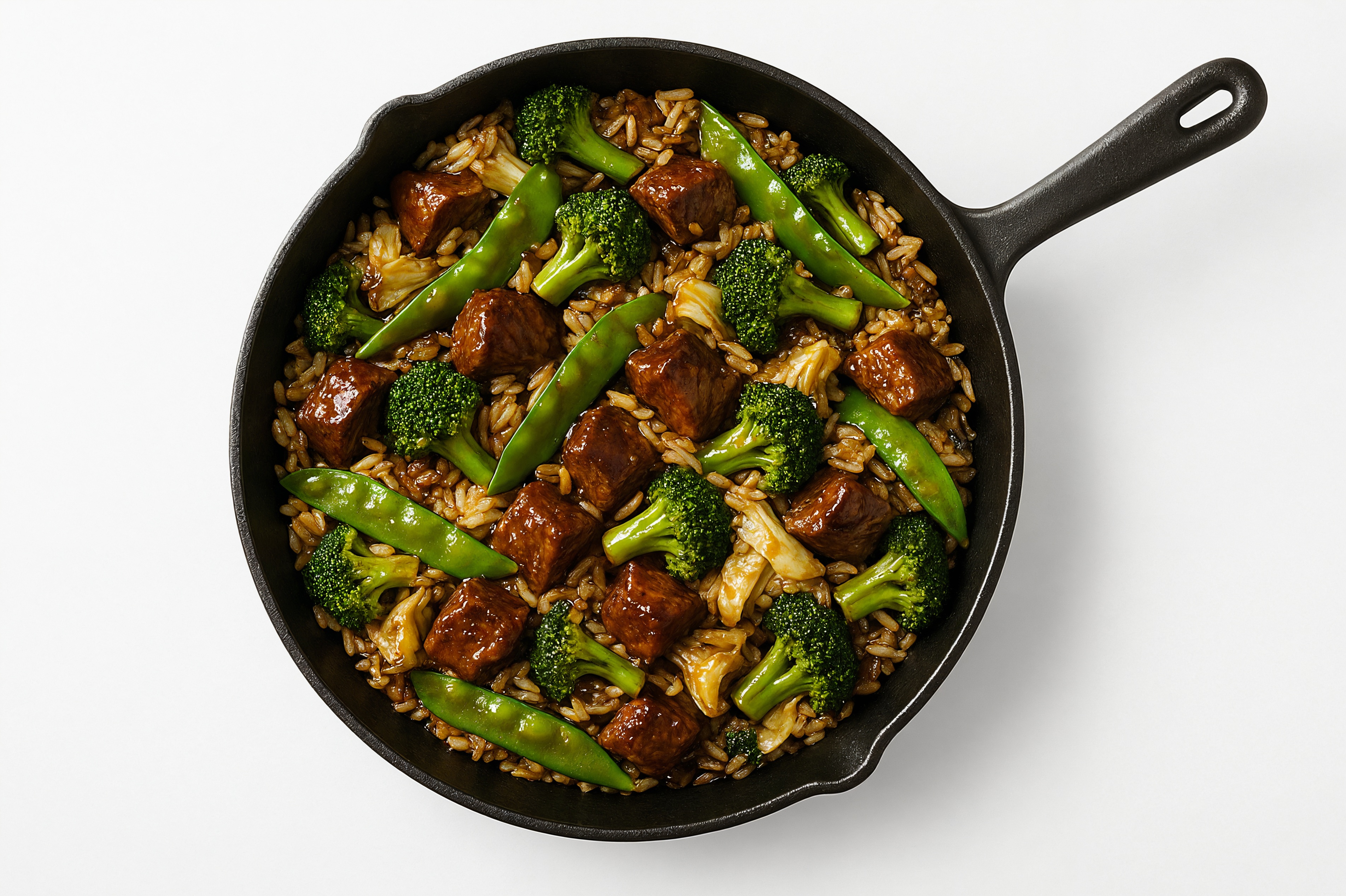Teriyaki Bok Choy + Bison Stir-Fry with Long Grain White Rice