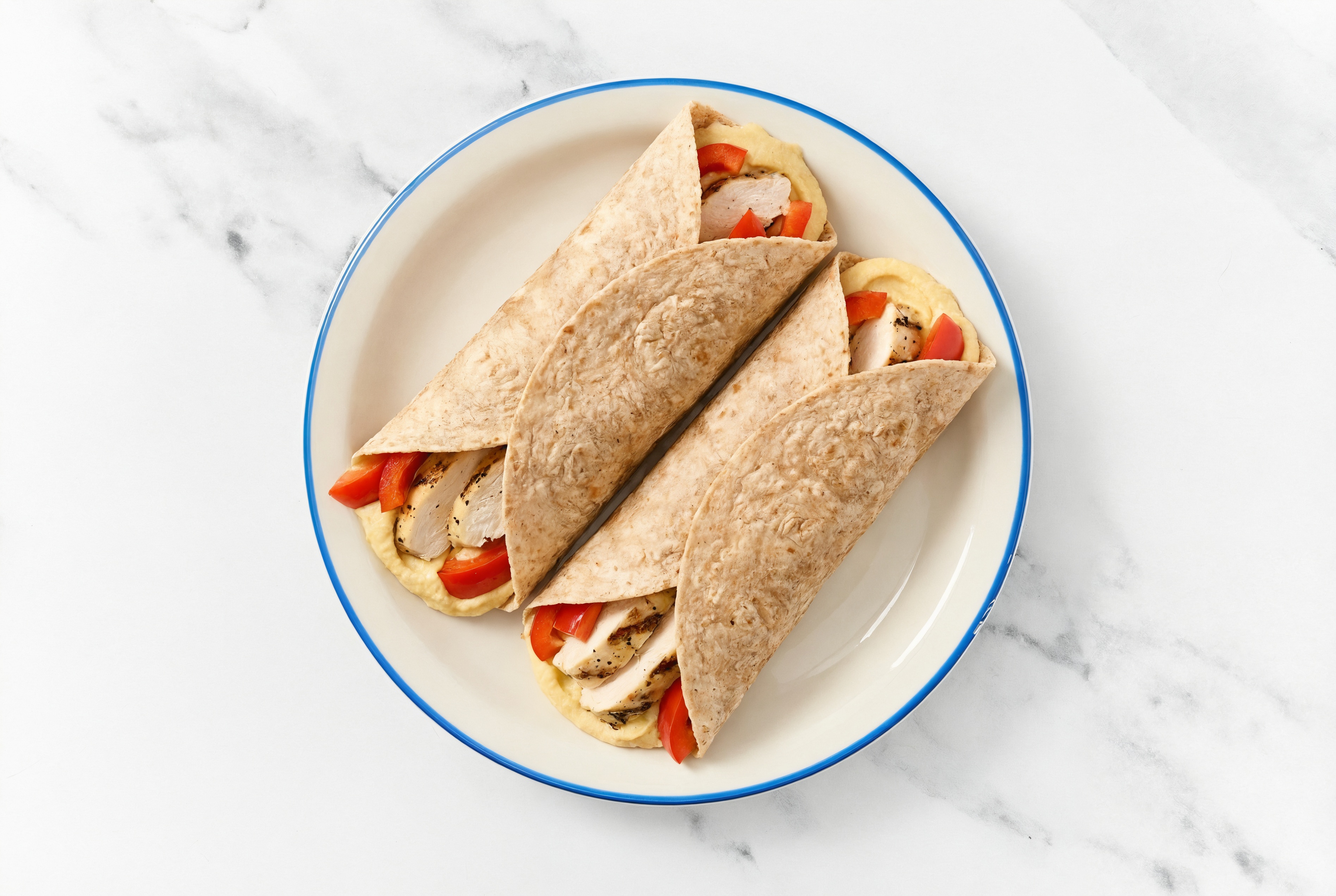 Grilled Seasoned Chicken Breast + Garlic Olive Oil Sea Salt Hummus Wrap