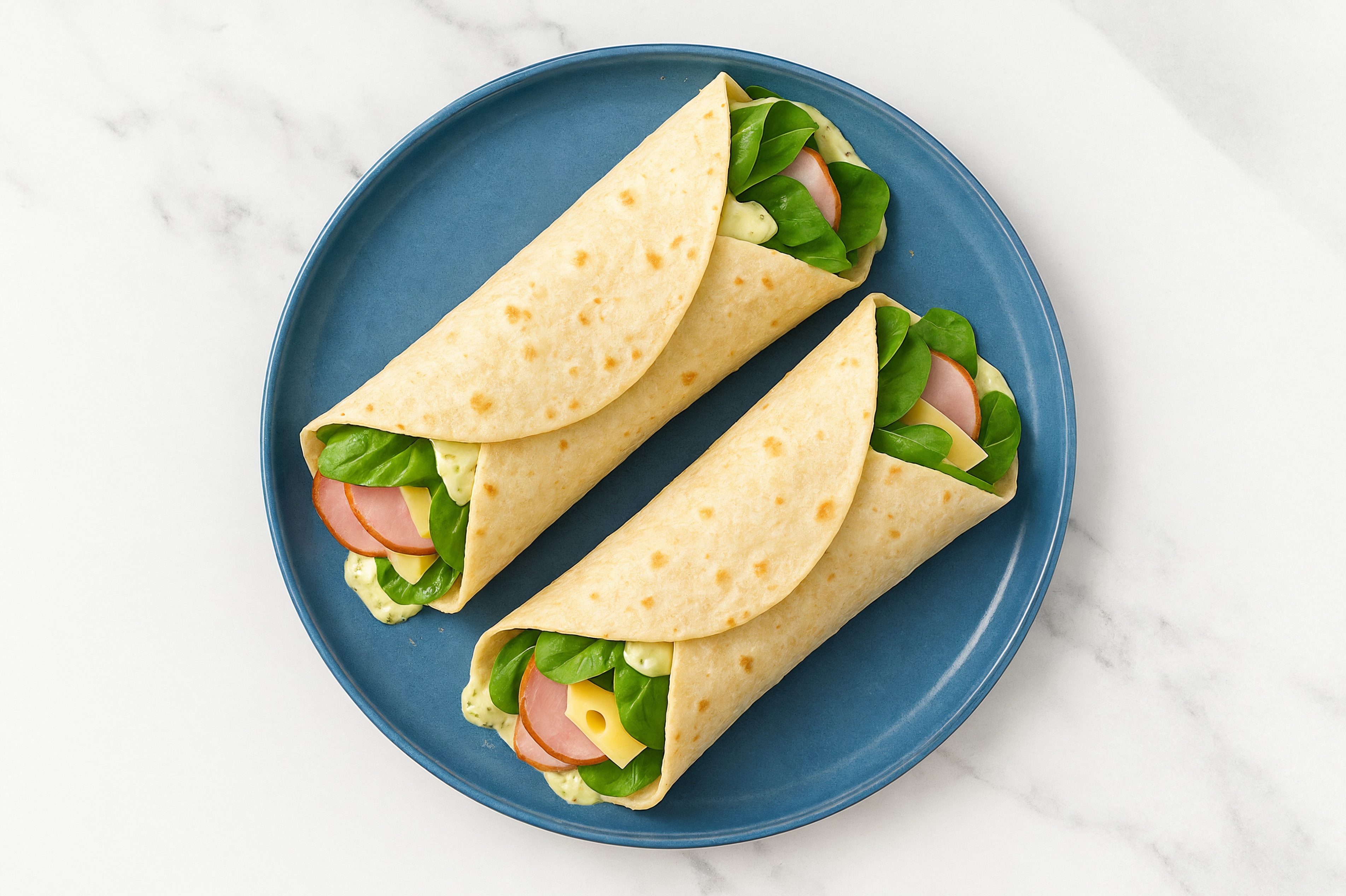 Jalapeño Honey Ham + Swiss Tortilla Wraps with Spinach