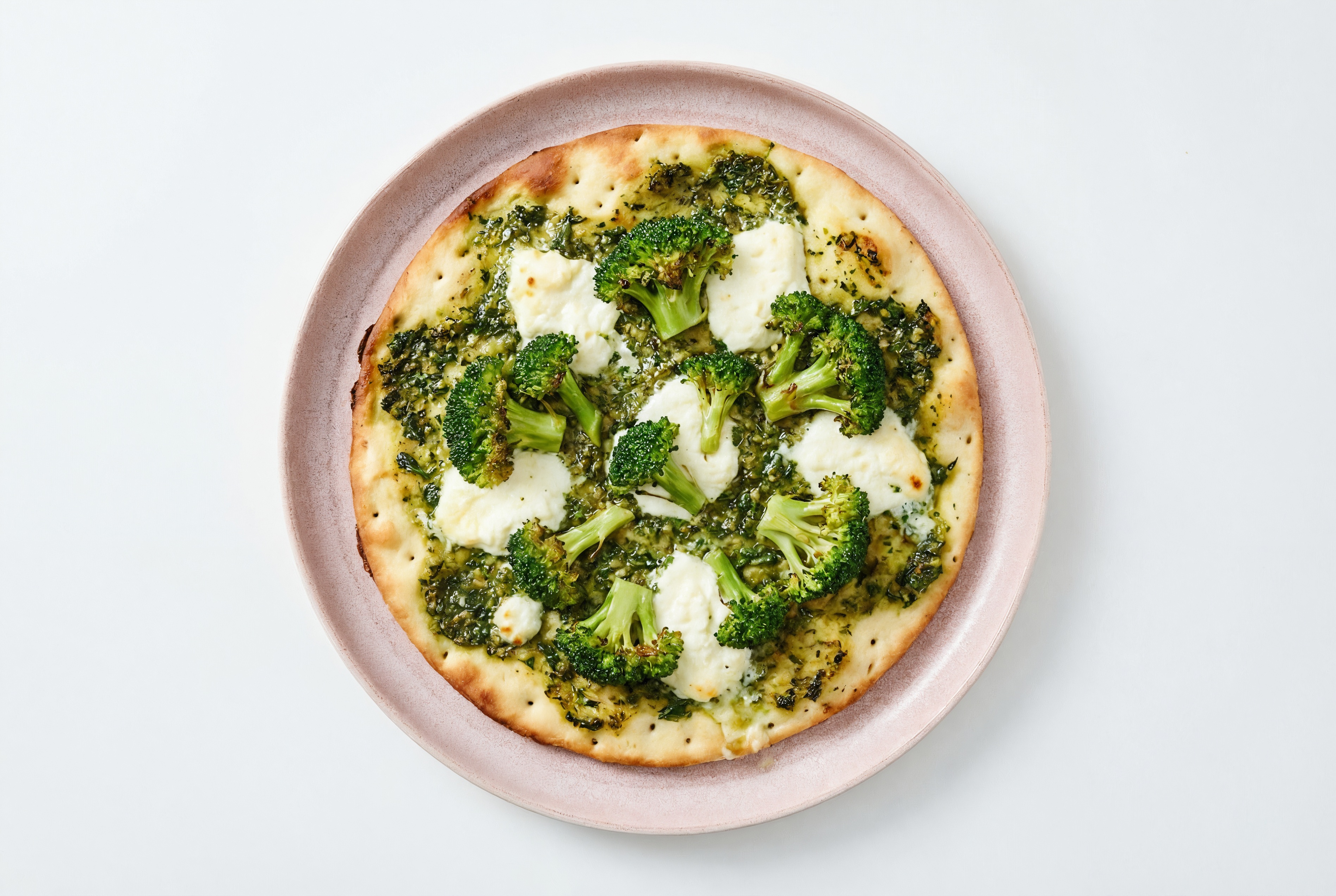 Broccoli Florets Ricotta Pesto Gluten-Free Pizza Crusts