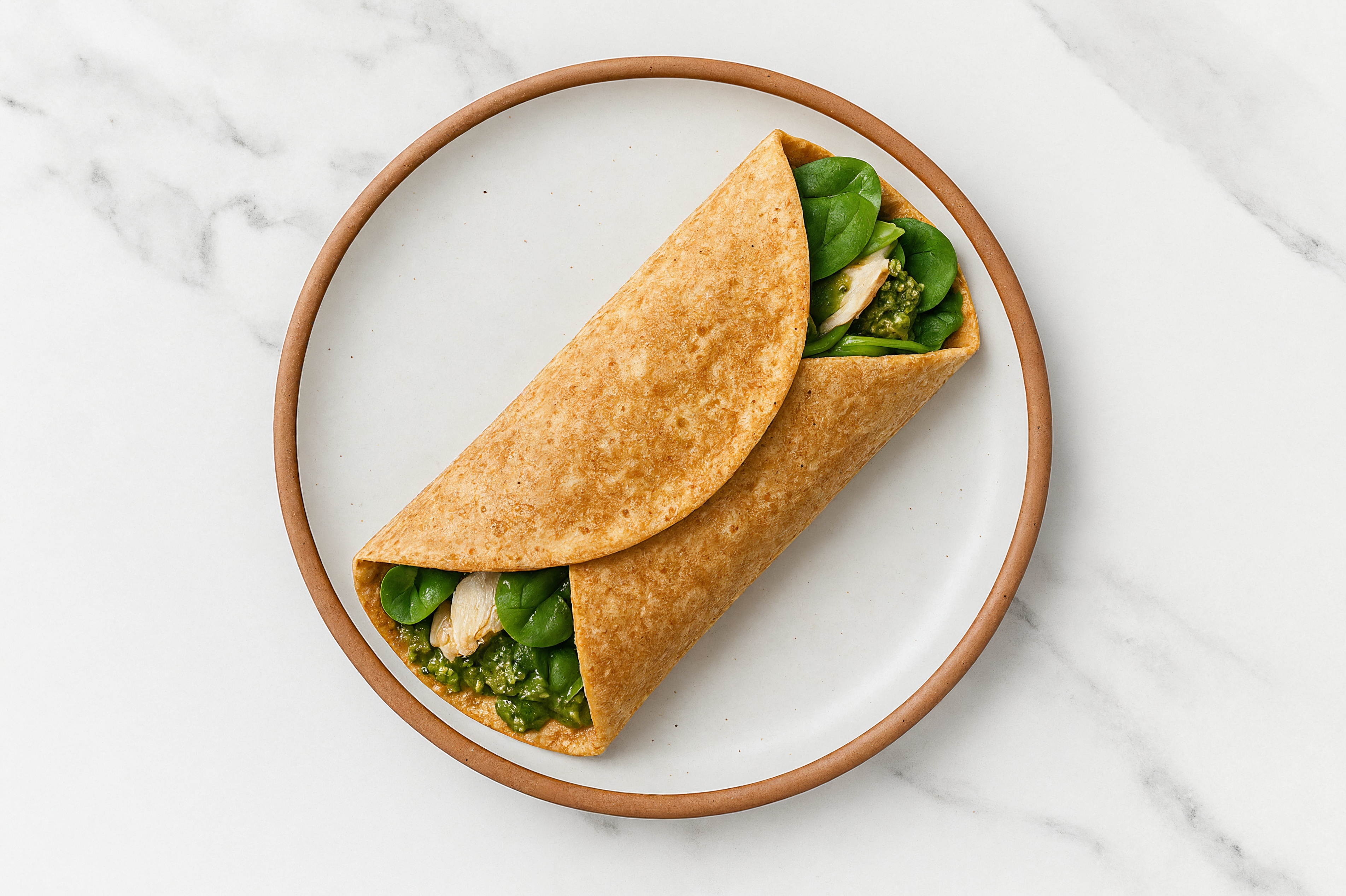 Whole Wheat Turkey Tenderloin Wrap with Kale Spinach Pesto