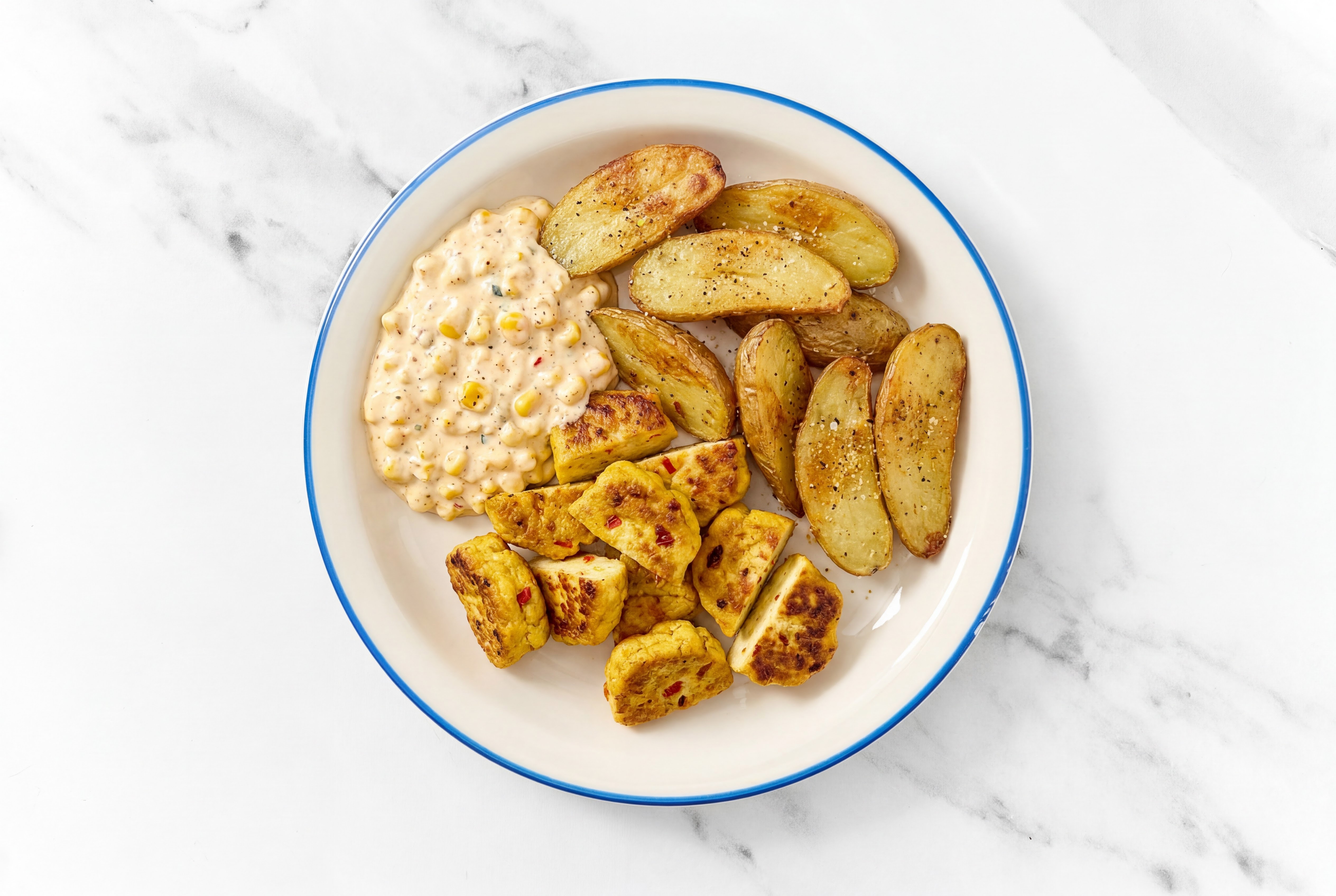 Street Corn Braised Tofu with Fingerling Potatoes