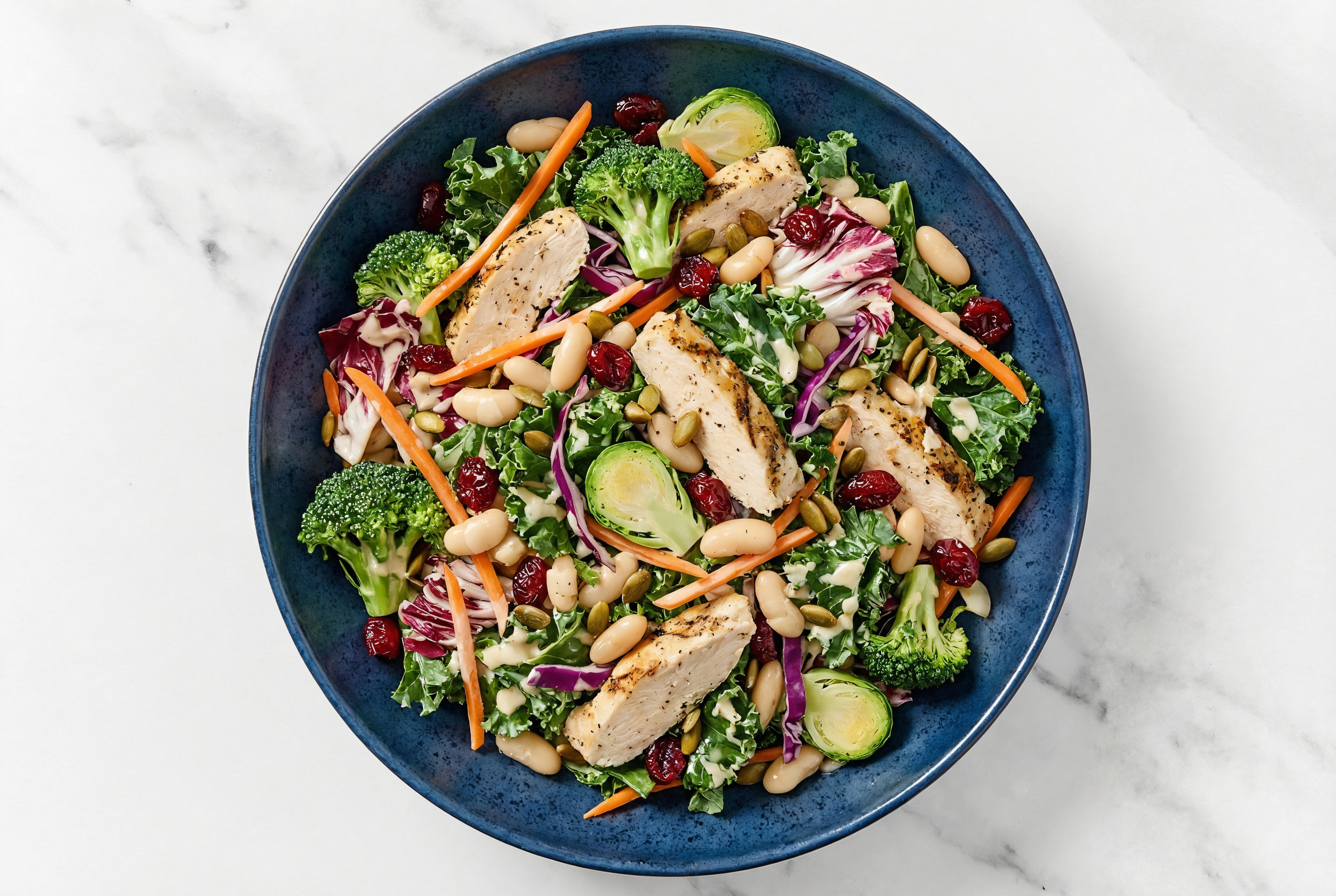 Grilled Chicken + Cannellini Bean Sweet Kale Salad