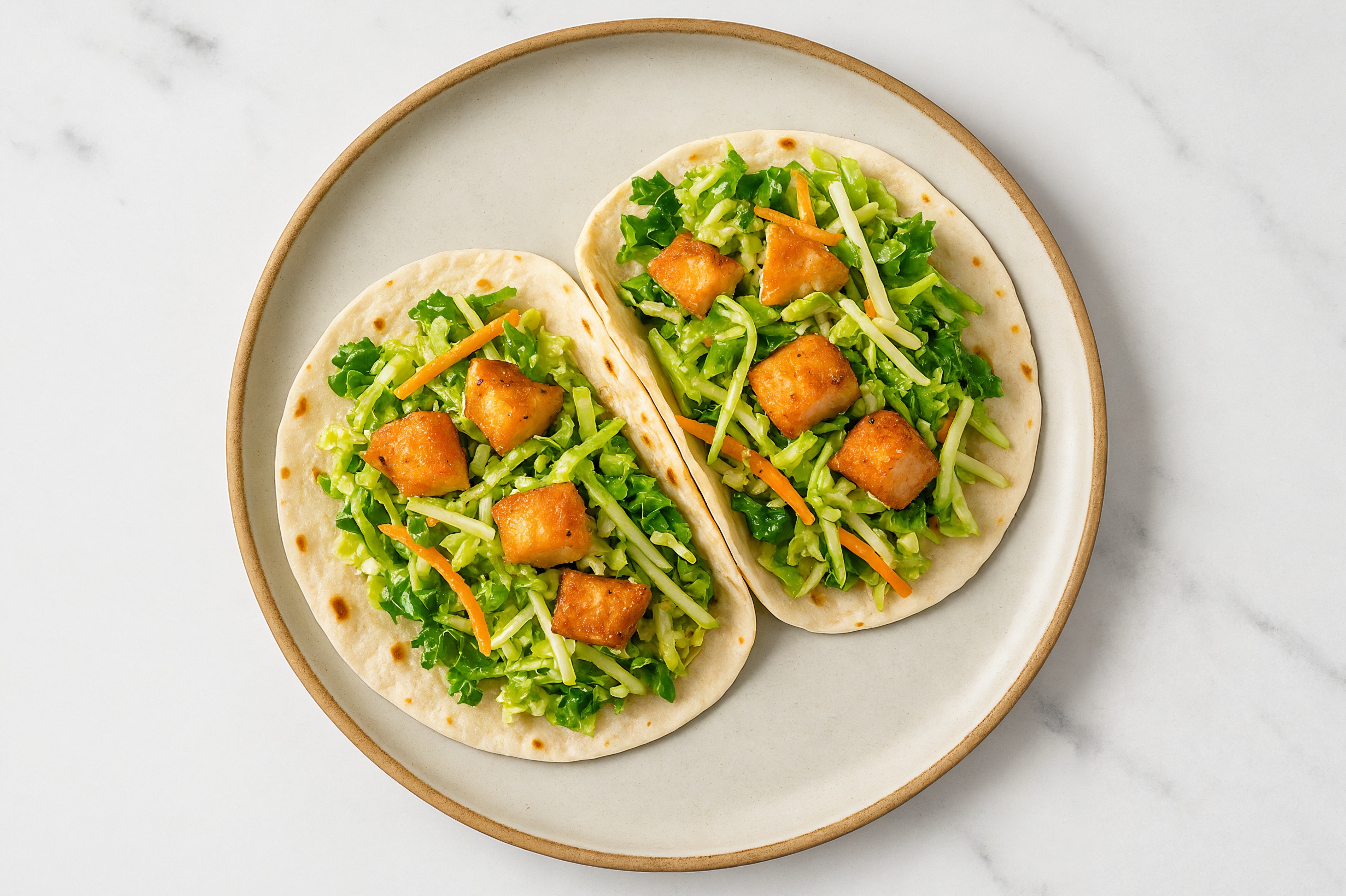 Crispy Salmon Tacos with Garlic Slaw
