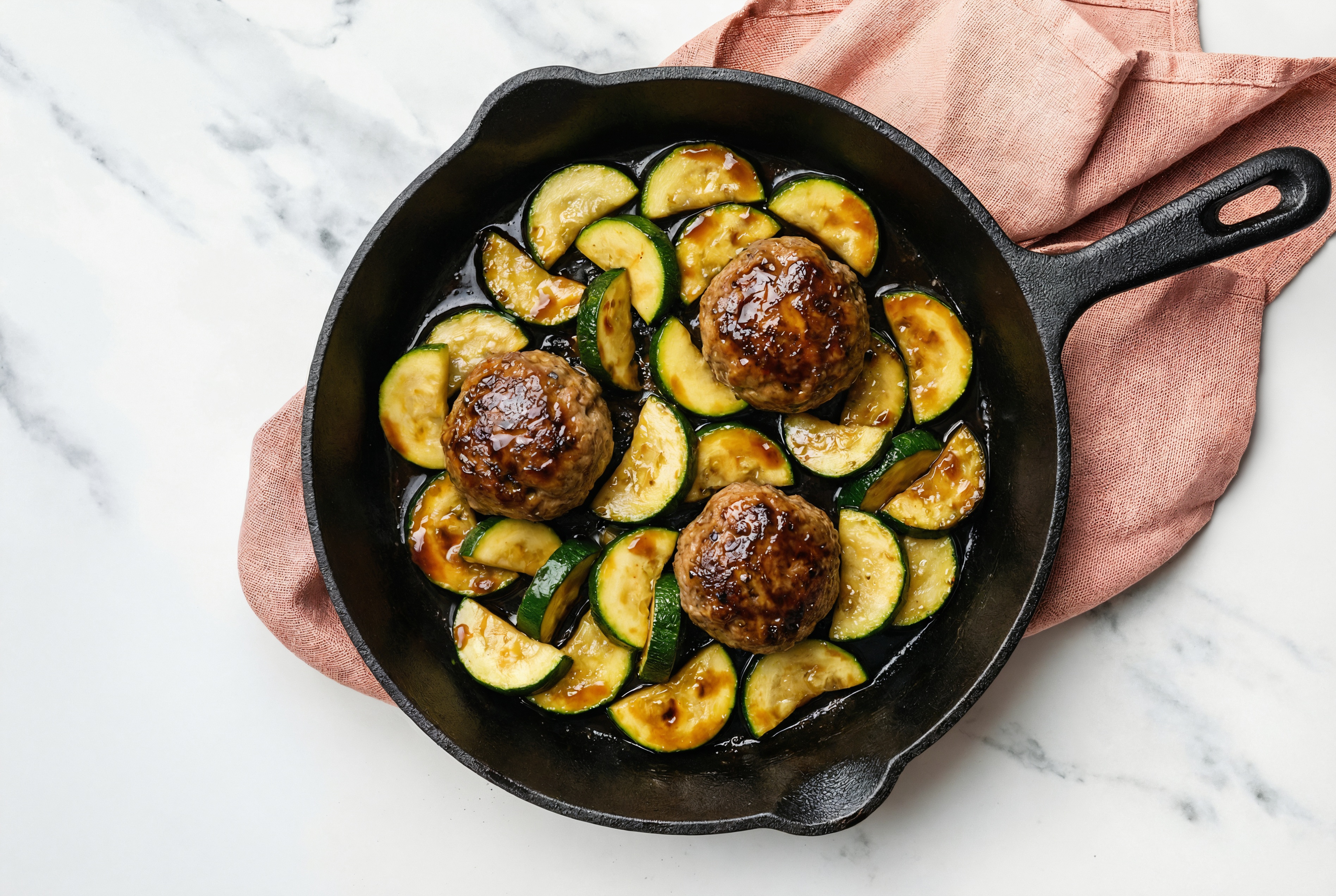 Teriyaki Meatball Stir-Fry with Zucchini