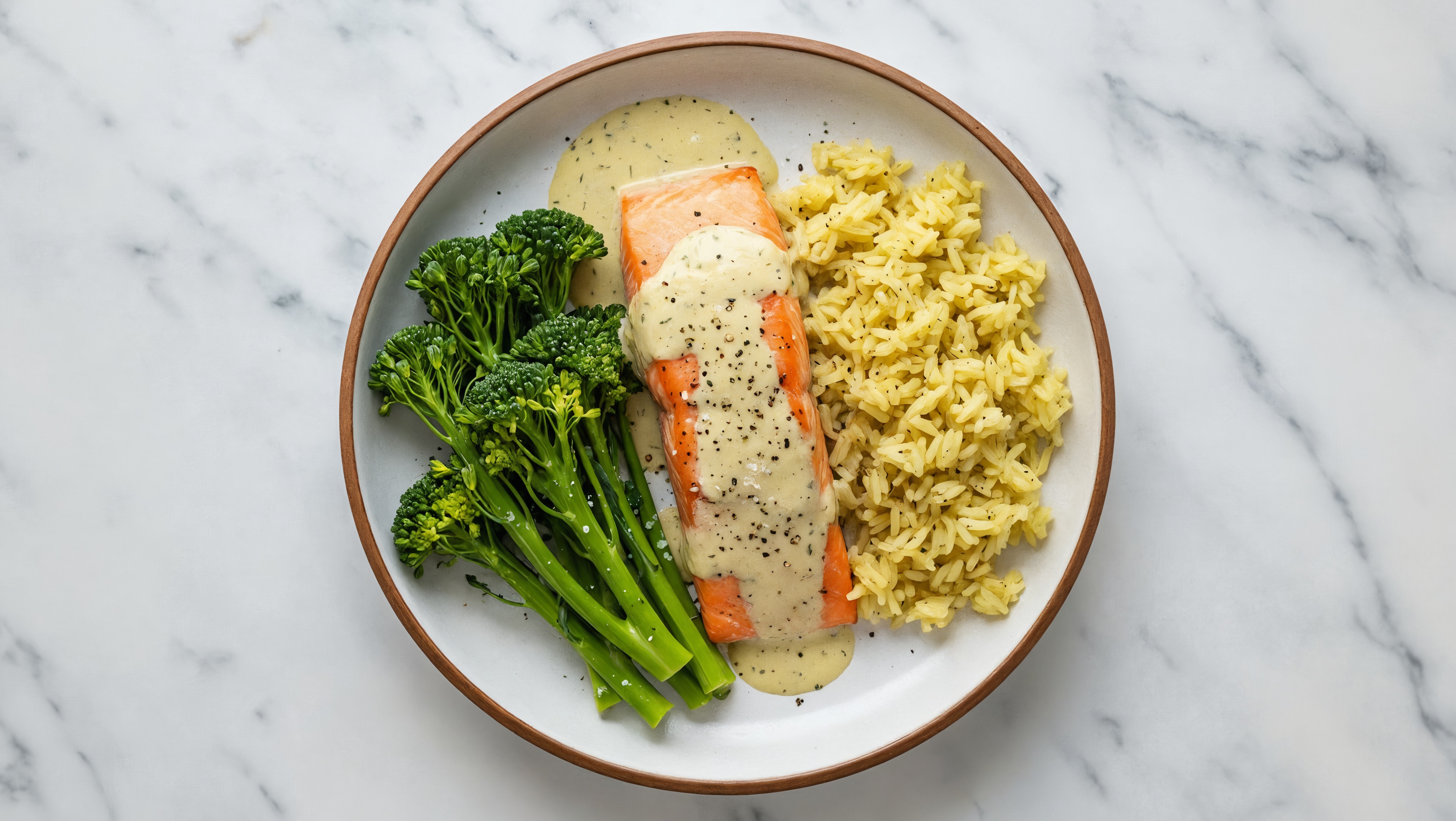 Creamy Herb Cream Wild Salmon + Baby Broccoli